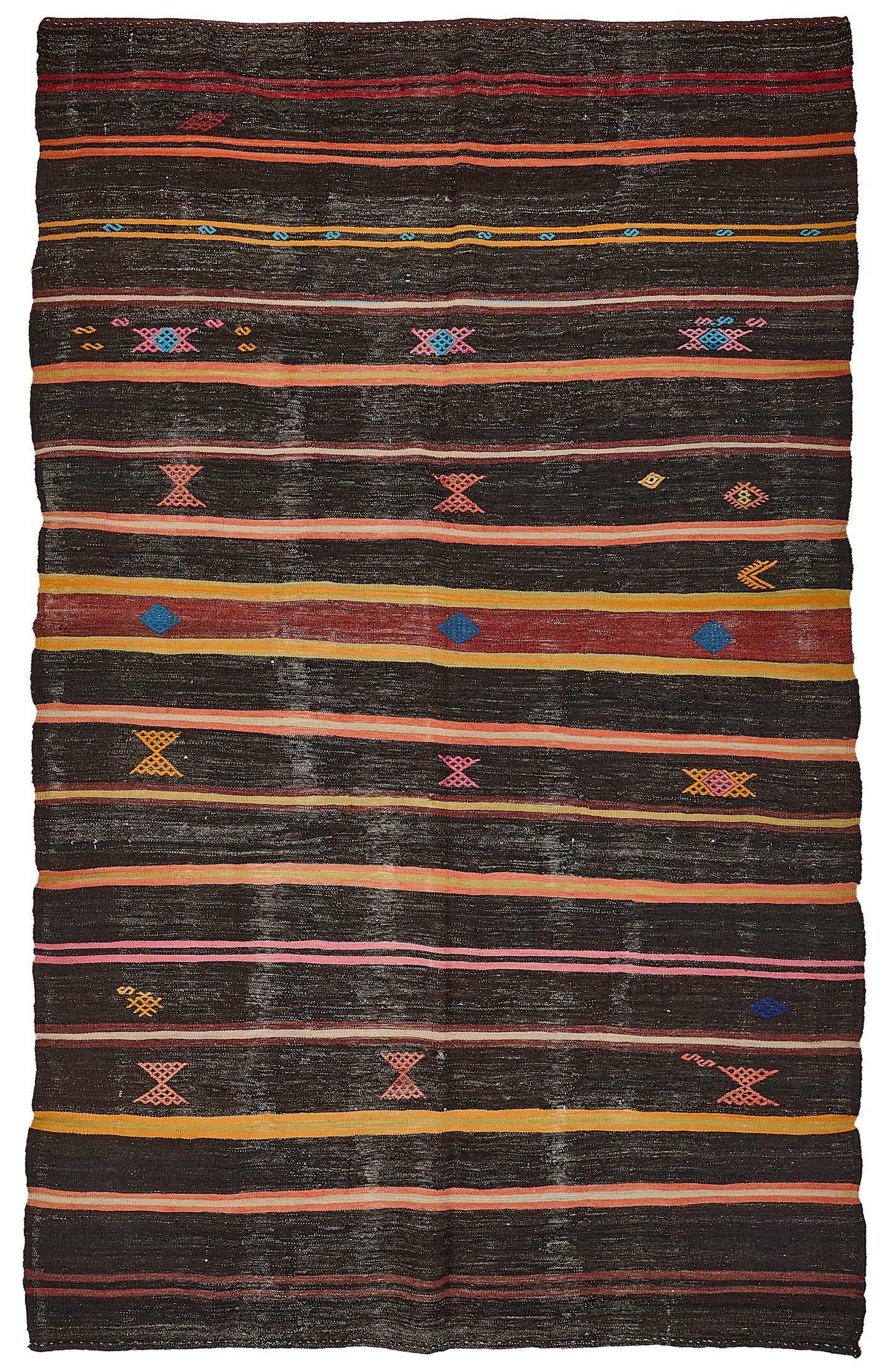 7x11 Vintage Turkish Goat Hair Kilim Rug - 51282