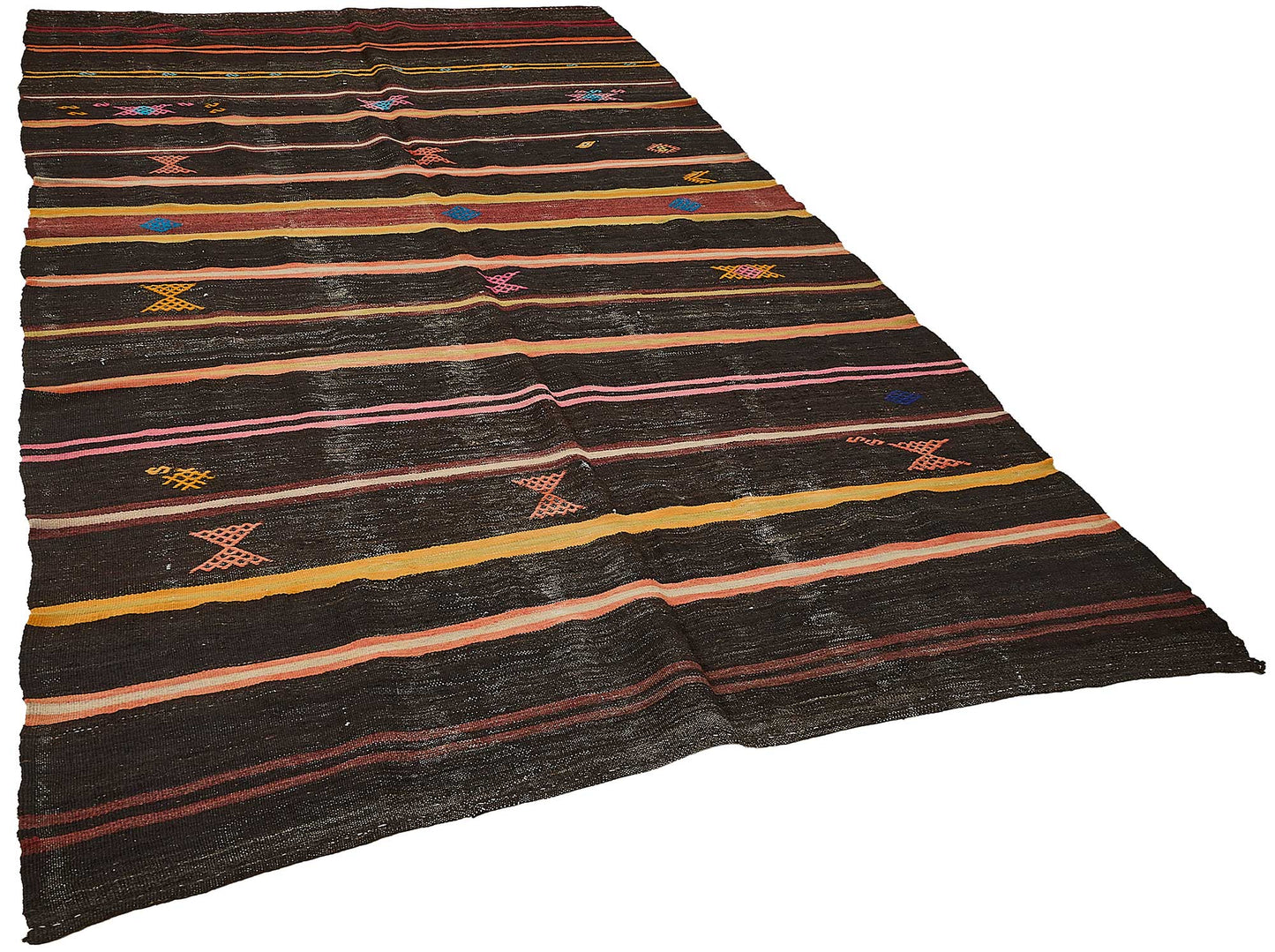 7x11 Vintage Turkish Goat Hair Kilim Rug - 51282