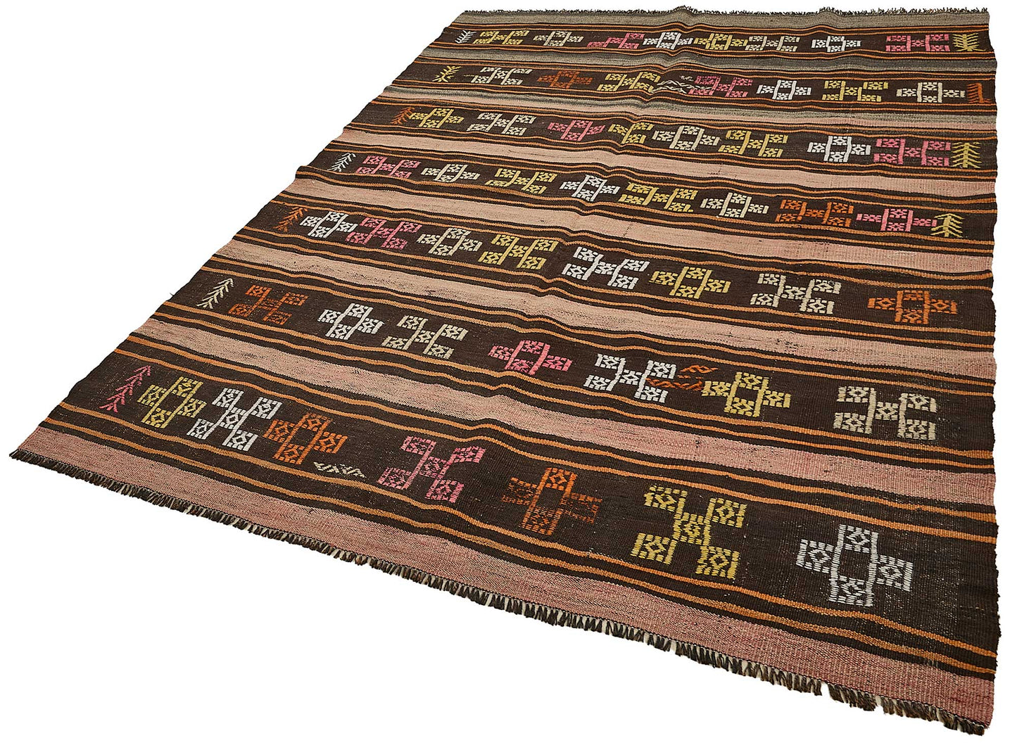 6x9 Vintage Turkish Goat Hair Kilim Rug - 51286