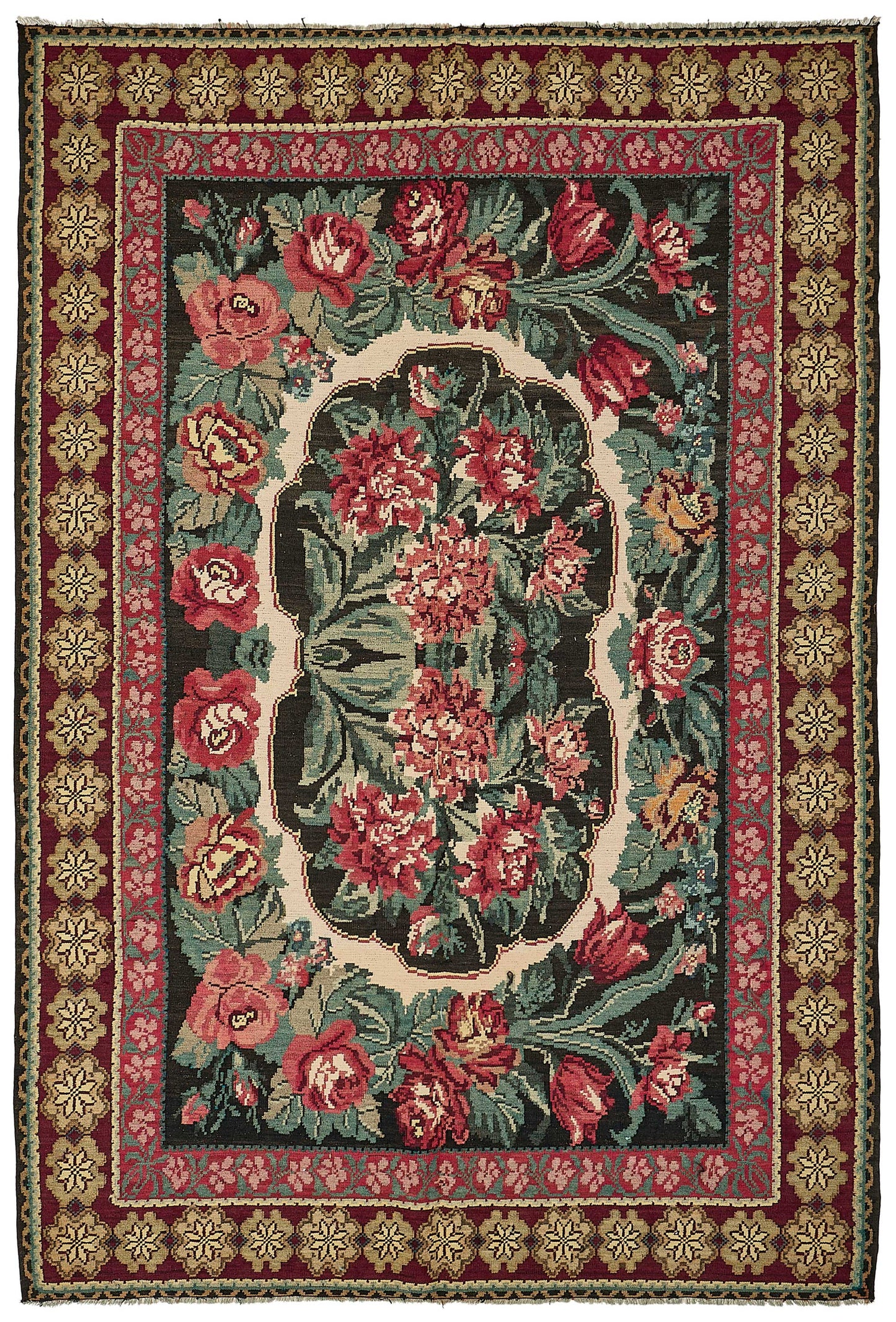 7x11 Red Vintage Moldovan Kilim Rug - 51297