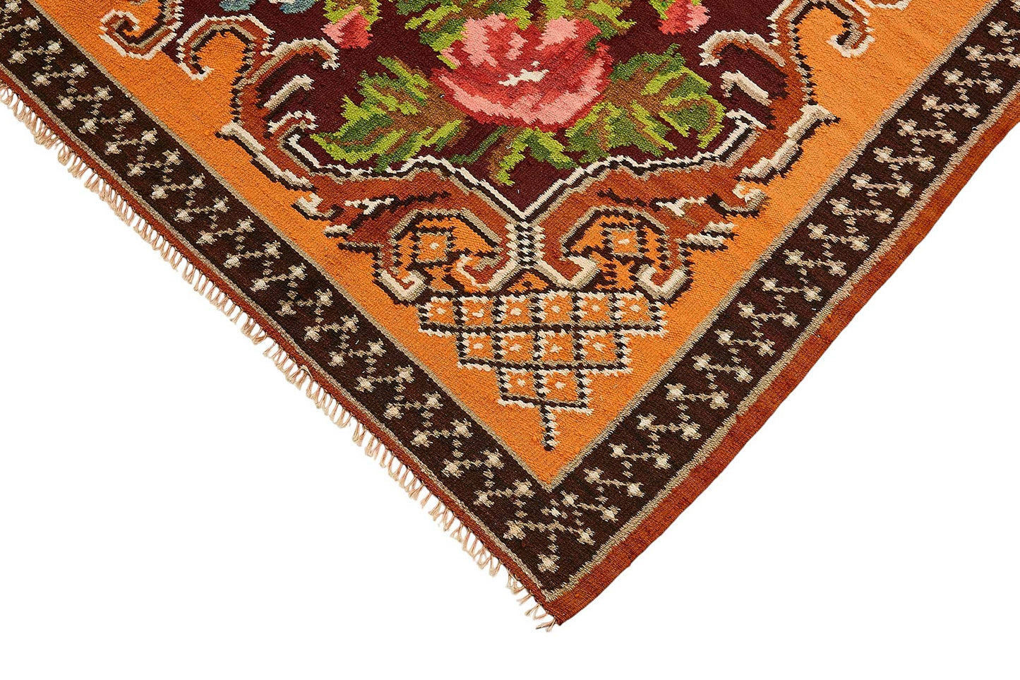 6x9 Orange Vintage Moldovan Kilim Rug - 51302