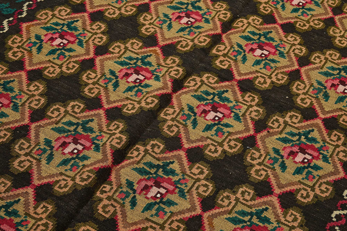 5x9 Black Vintage Moldovan Kilim Rug - 51303