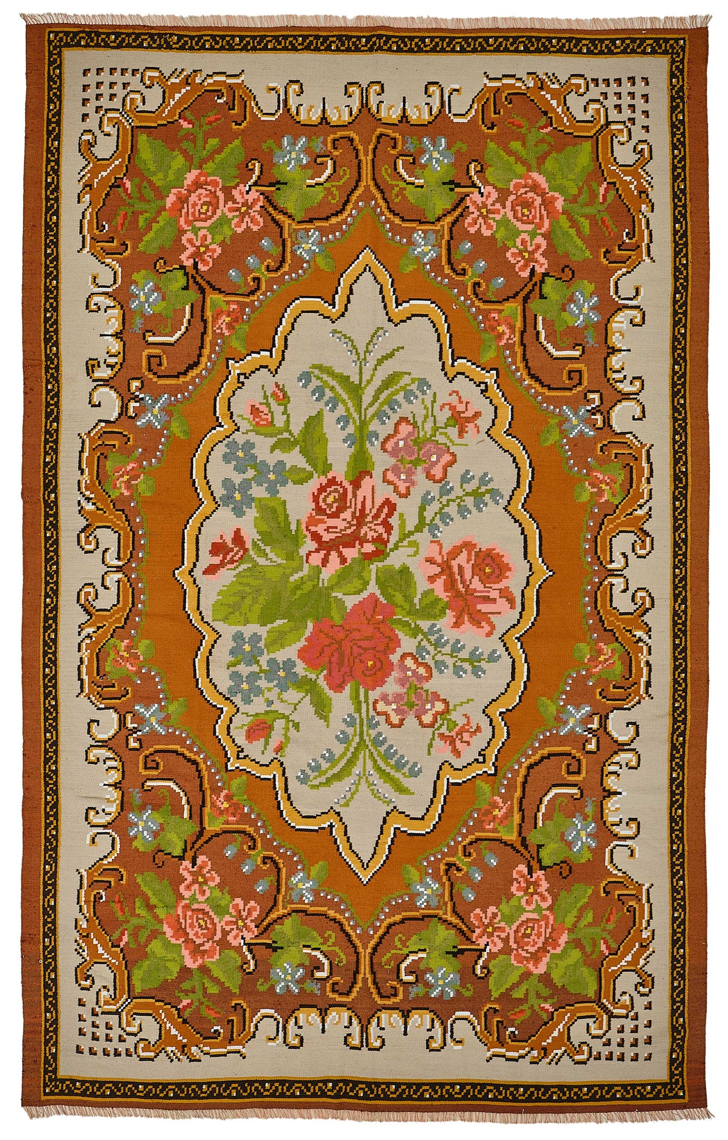 6x10 Beige Vintage Moldovan Kilim Rug - 51304