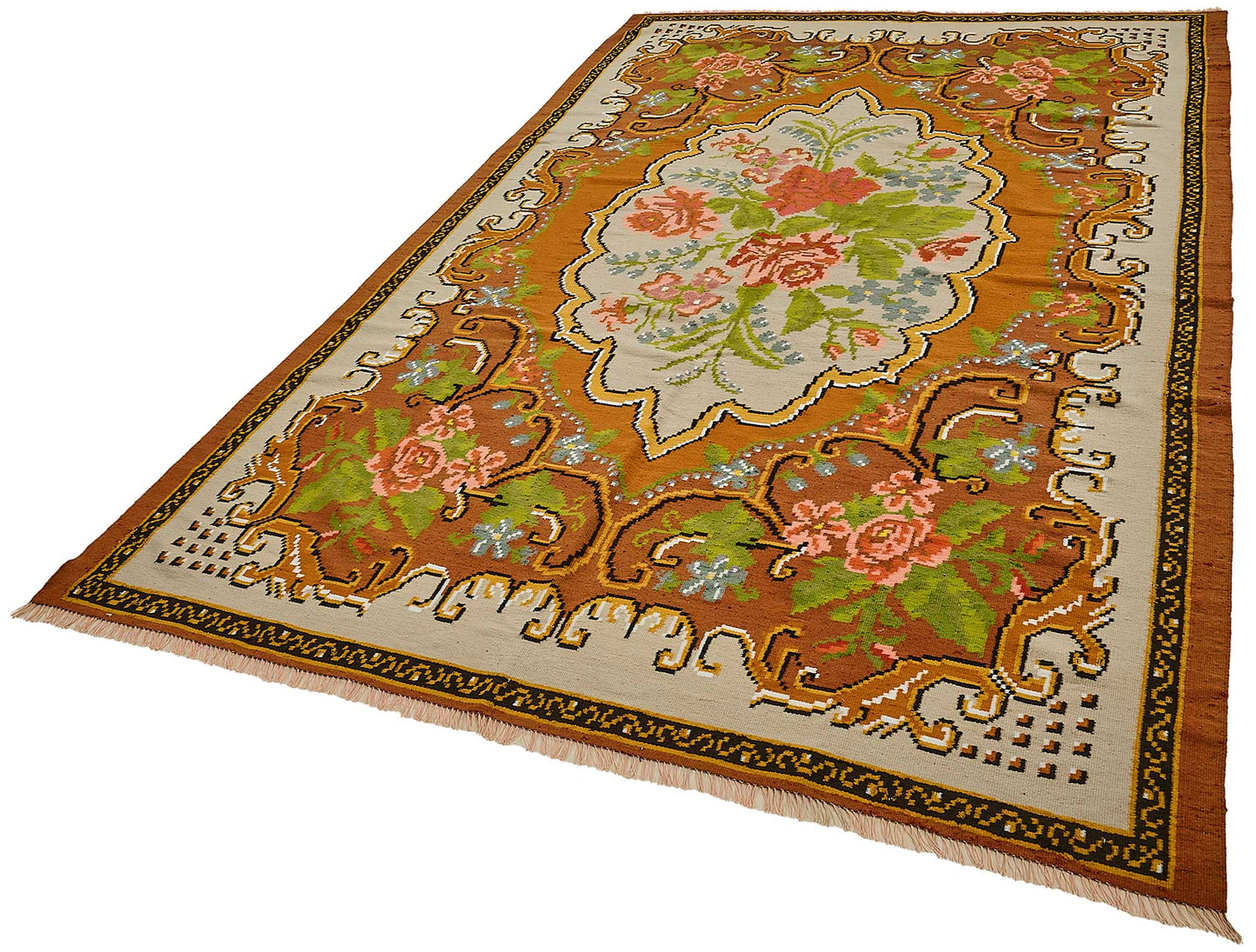 6x10 Beige Vintage Moldovan Kilim Rug - 51304