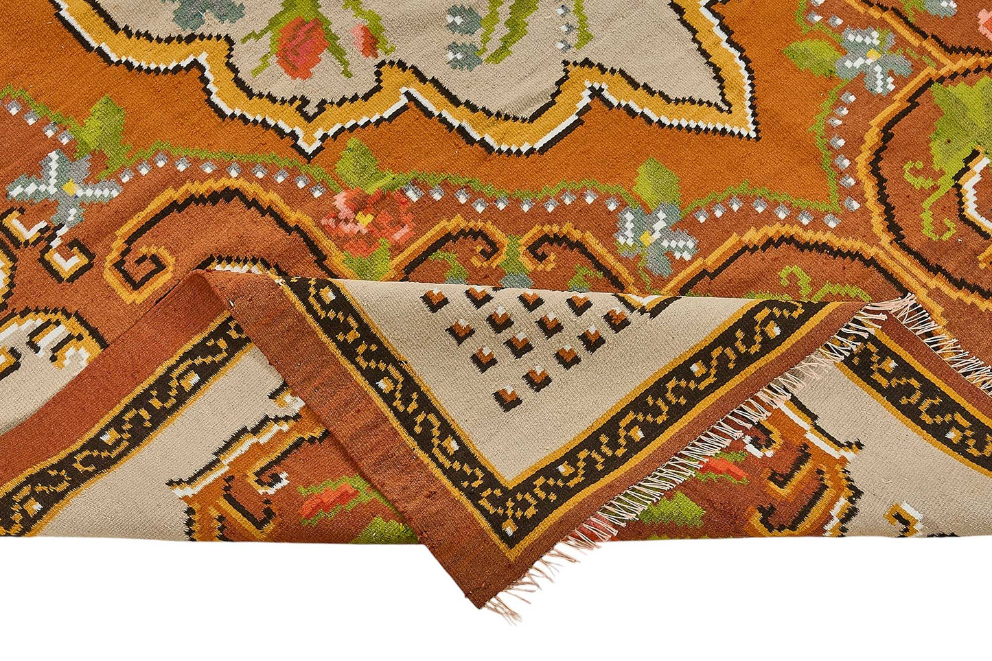 6x10 Beige Vintage Moldovan Kilim Rug - 51304