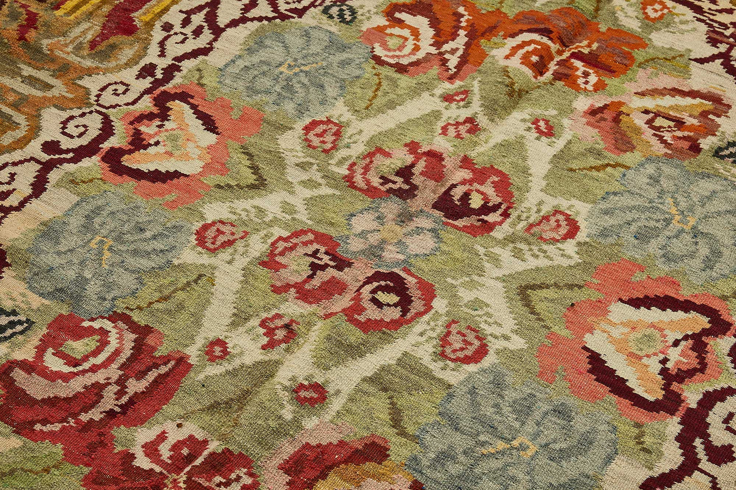 7x10 Black Vintage Moldovan Kilim Rug - 51305