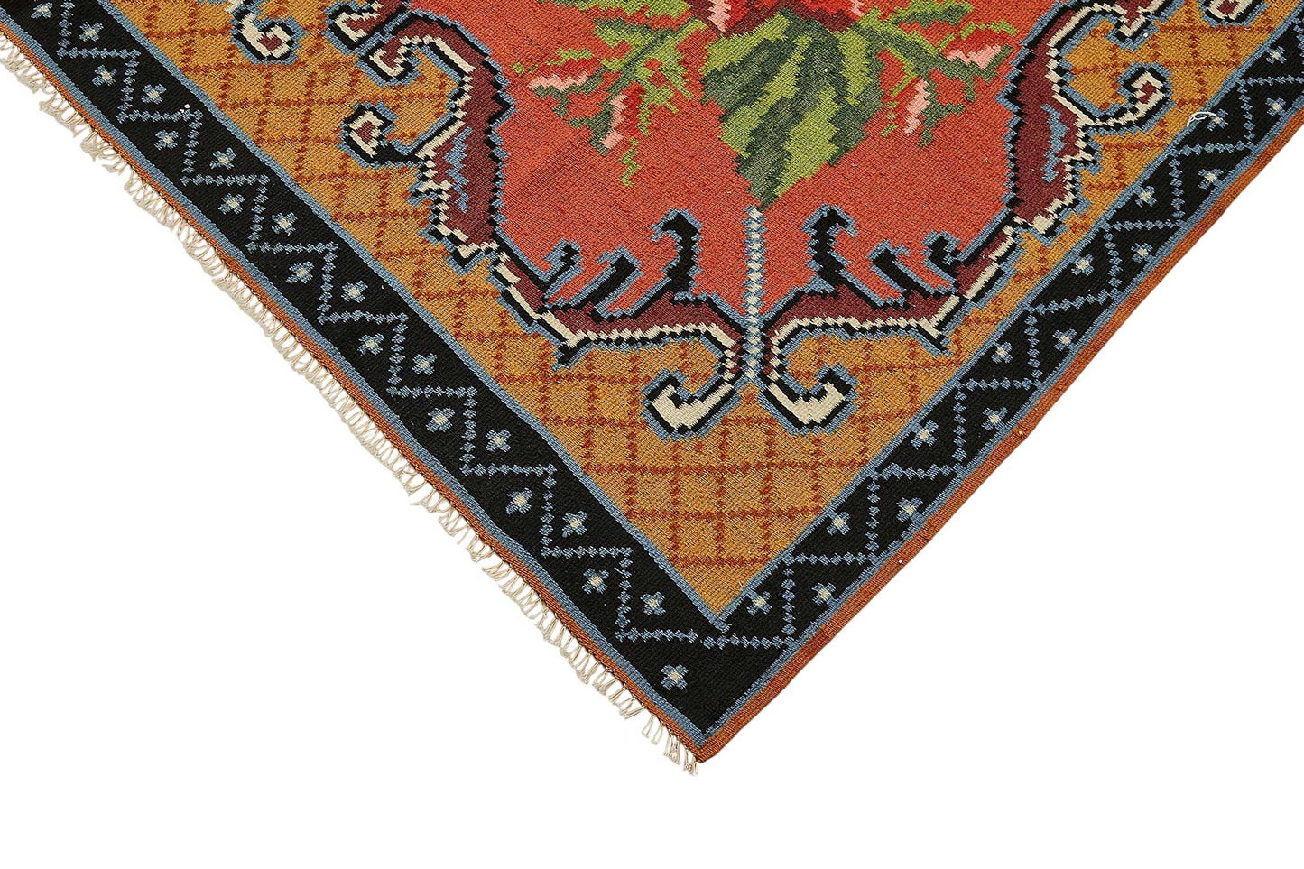 6x10 Black Vintage Moldovan Kilim Rug - 51323