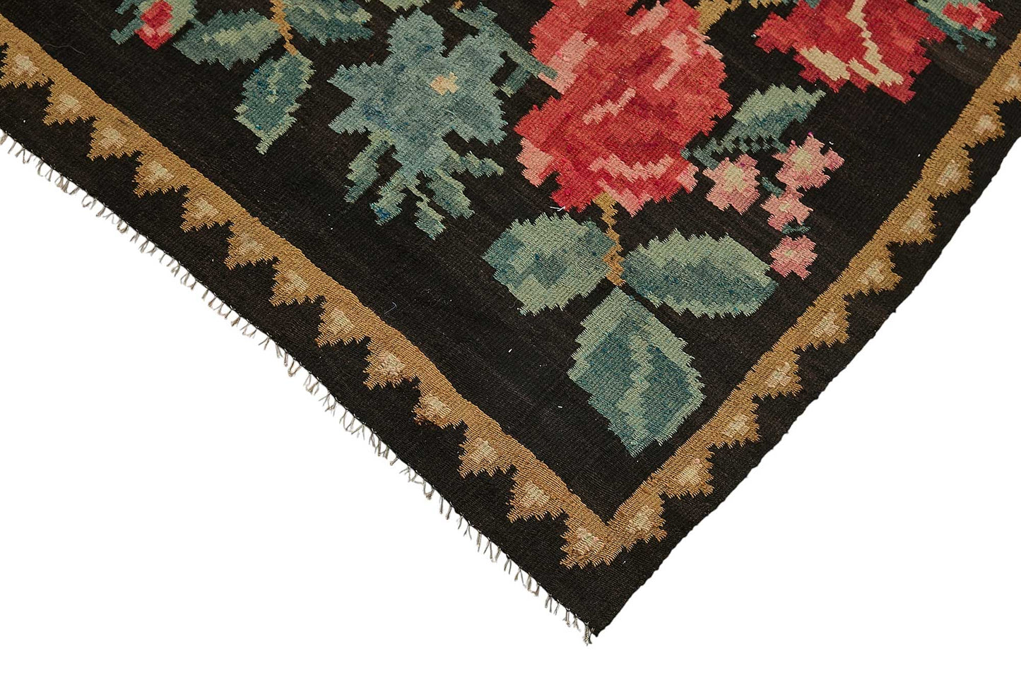 6x12 Black Vintage Moldovan Kilim Rug - 51330