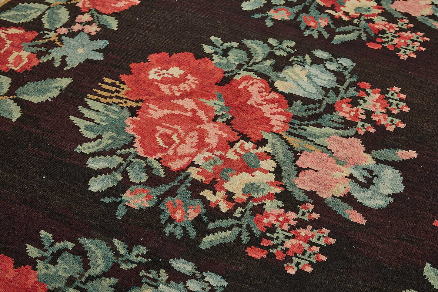 6x12 Black Vintage Moldovan Kilim Rug - 51330