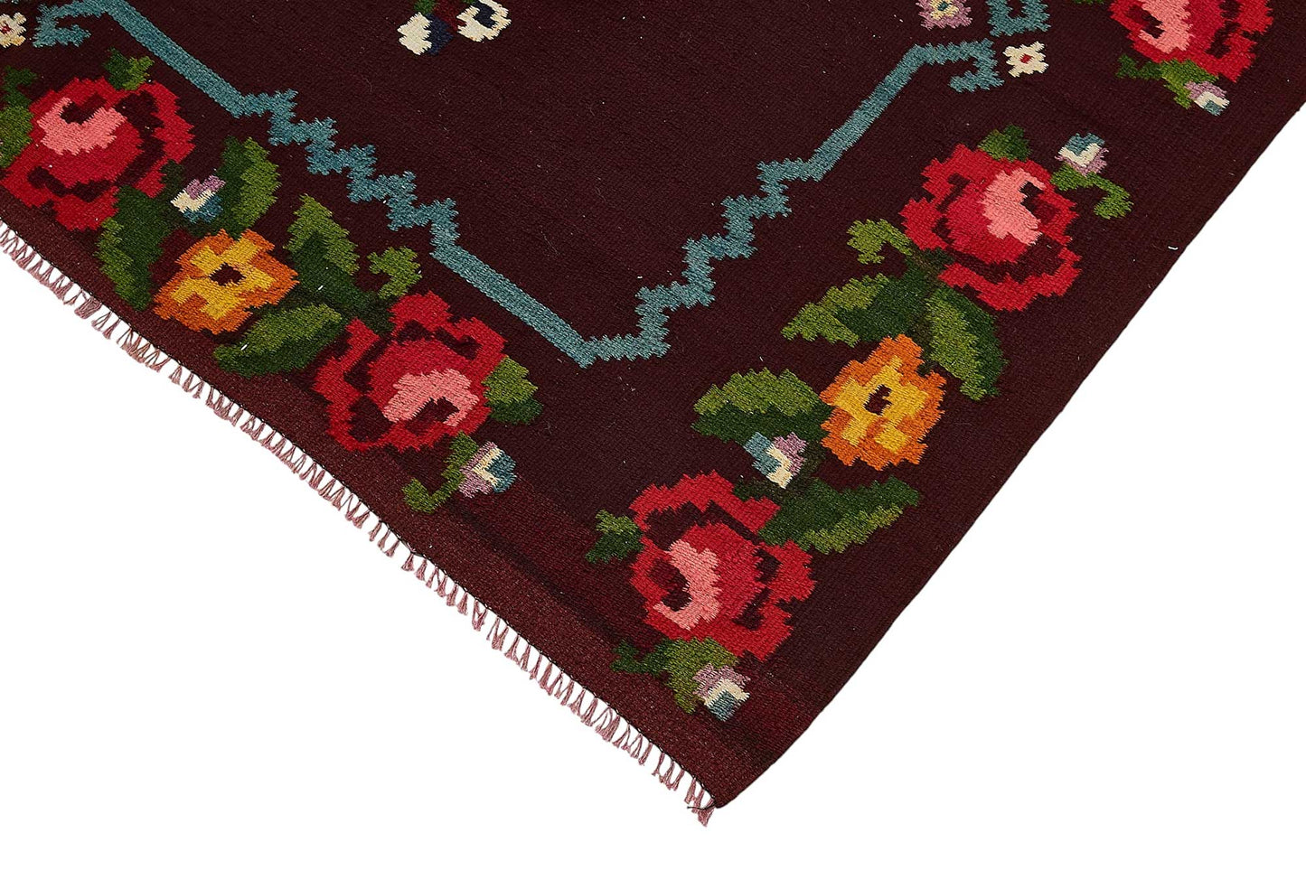 5x8 Brown Vintage Moldovan Kilim Rug - 51331