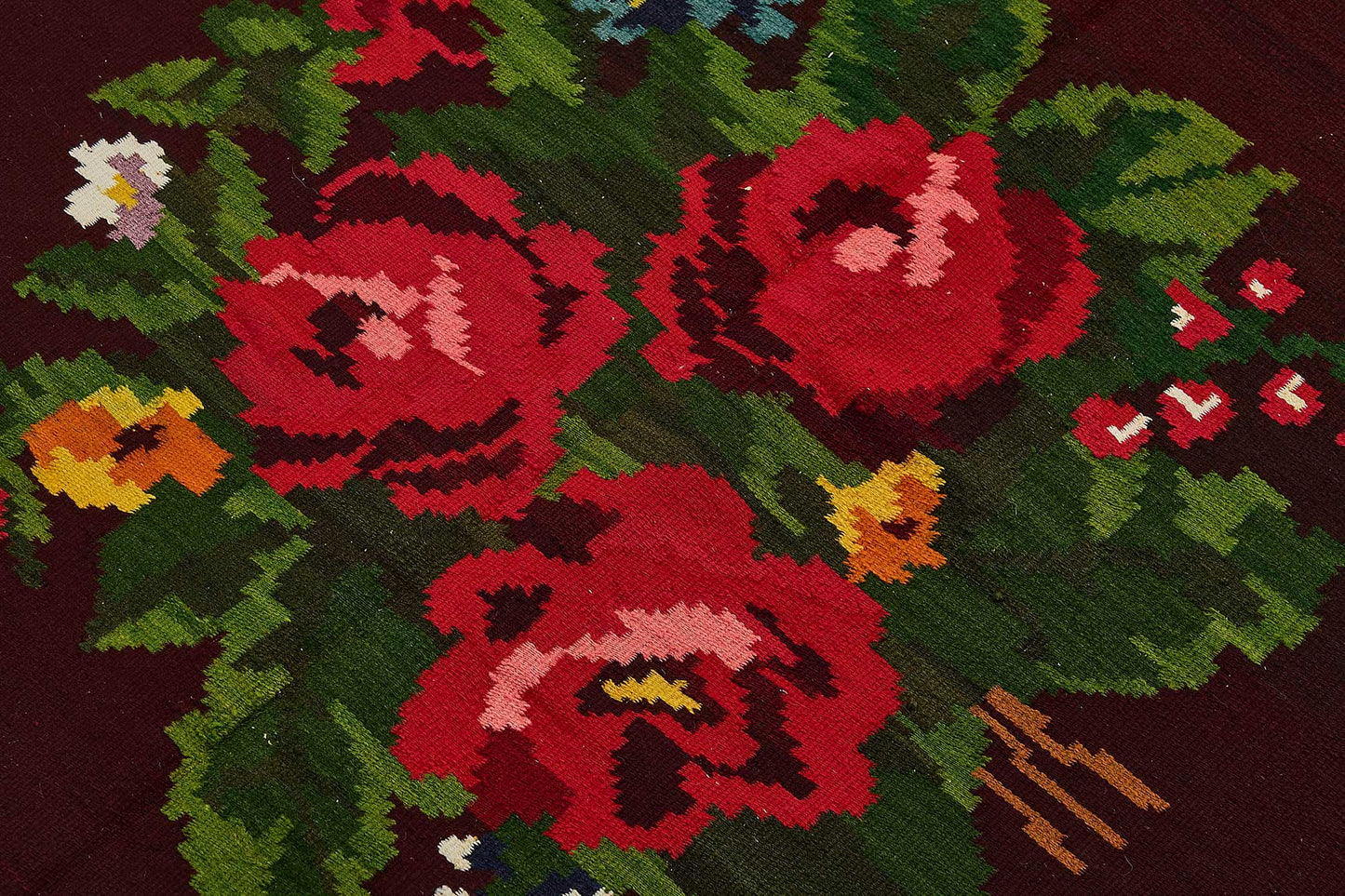 5x8 Brown Vintage Moldovan Kilim Rug - 51331