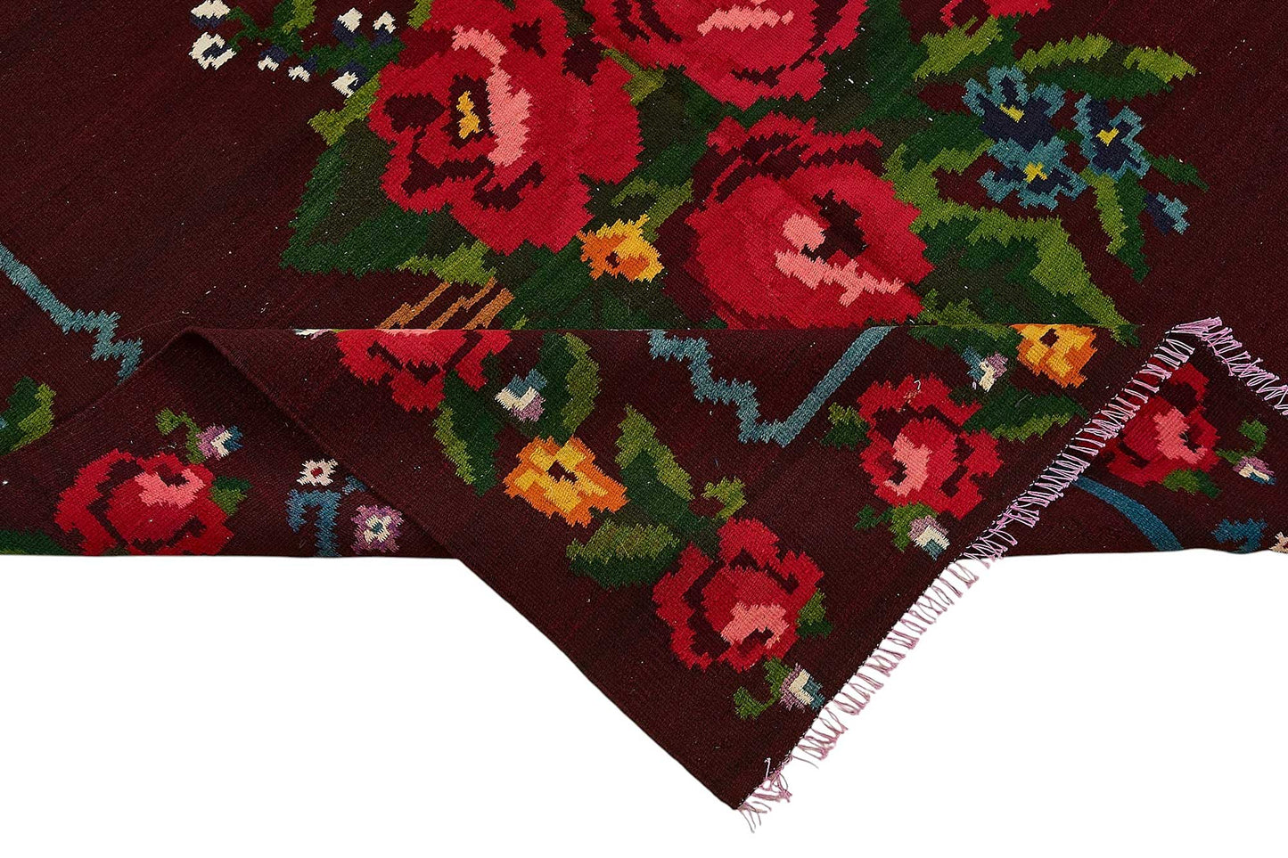 5x8 Brown Vintage Moldovan Kilim Rug - 51331