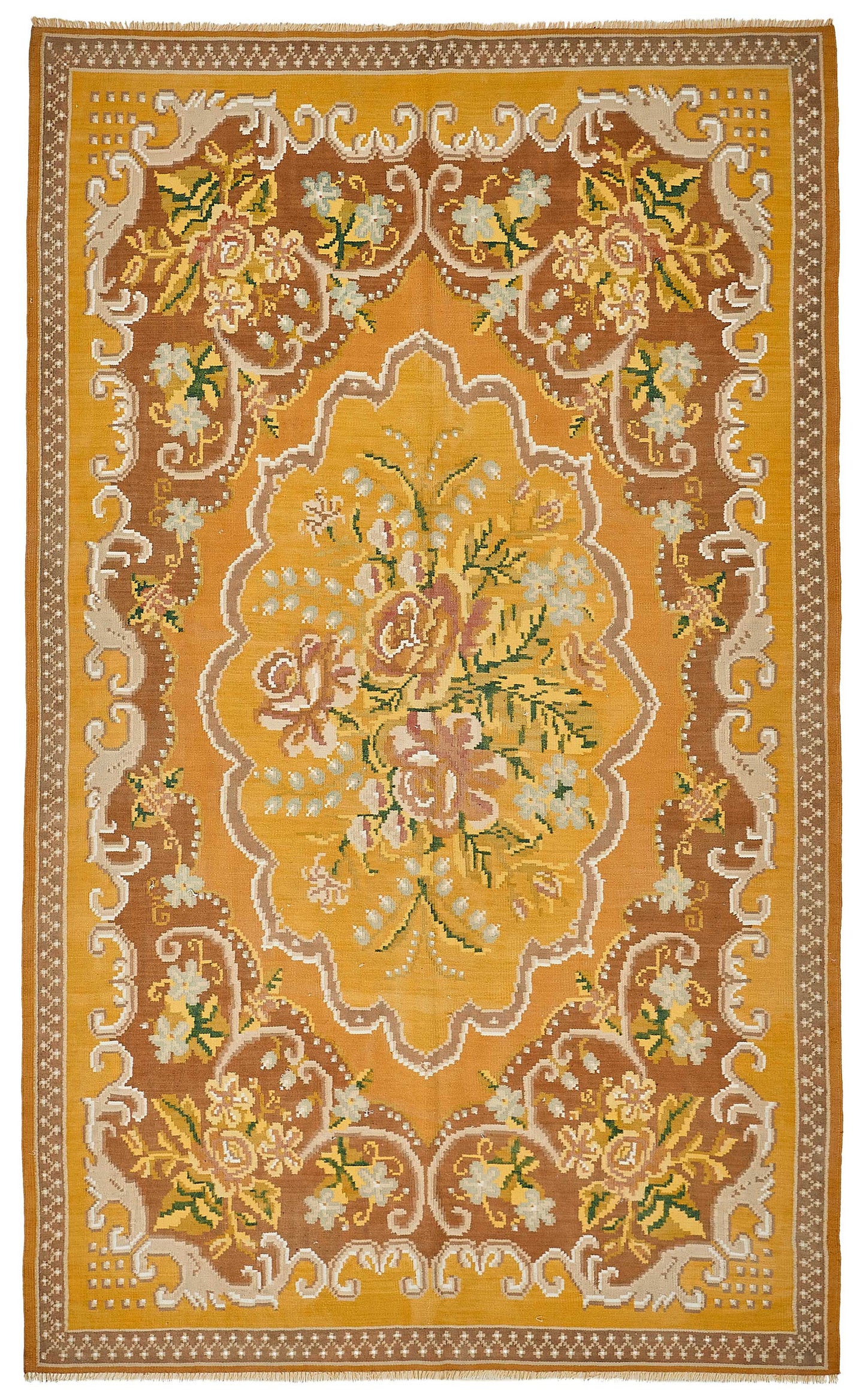 6x10 Yellow Vintage Moldovan Kilim Rug - 51335