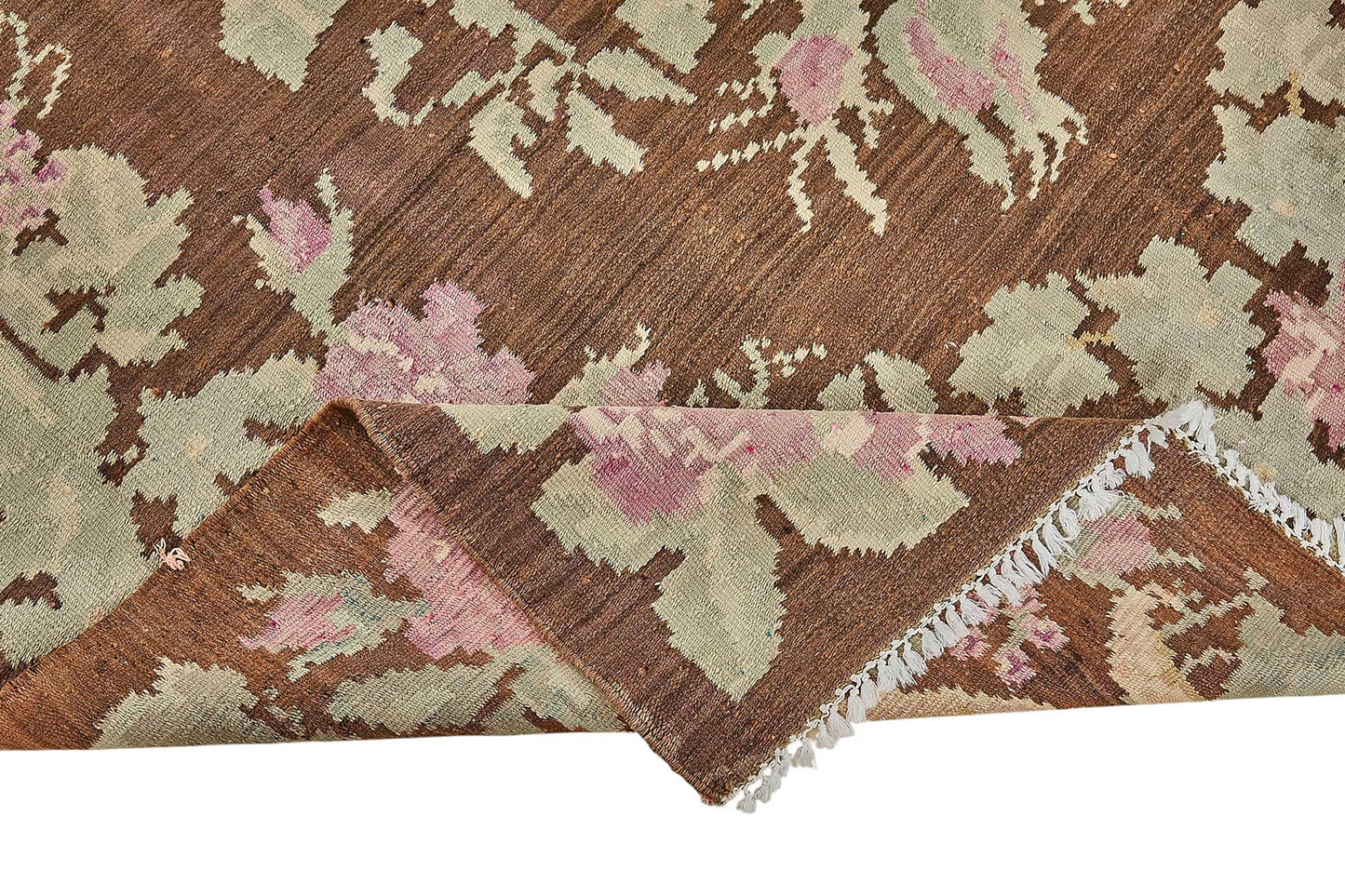 6x8 Brown Vintage Moldovan Kilim Rug - 51337