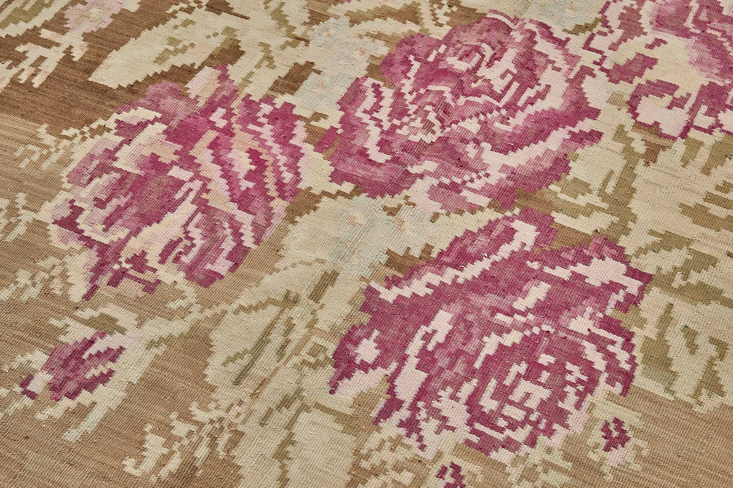5x12 Brown Vintage Moldovan Kilim Rug - 51338