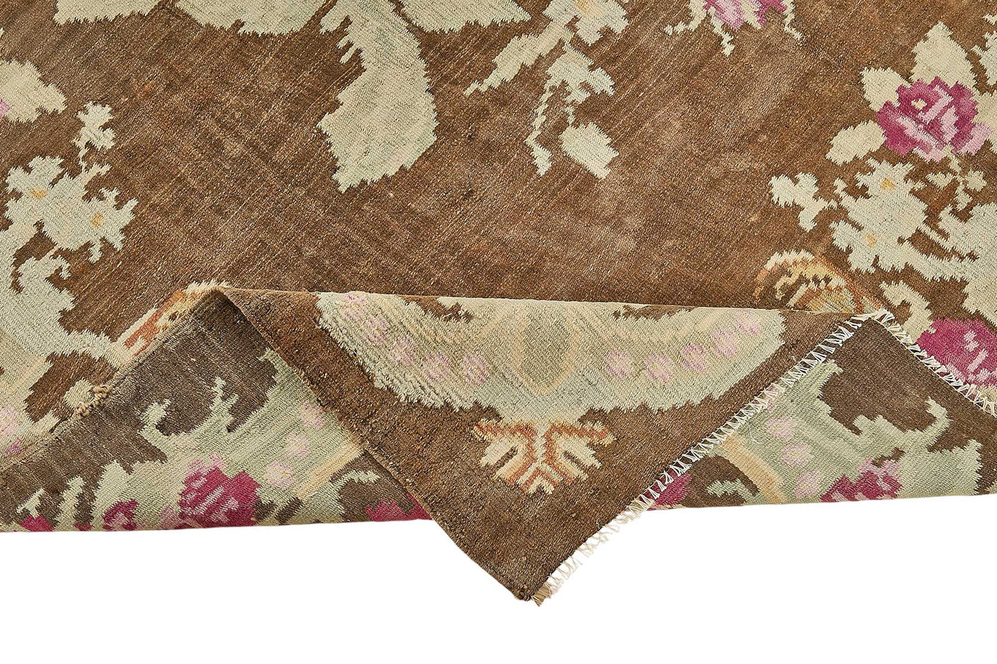 6x10 Brown Vintage Moldovan Kilim Rug - 51343