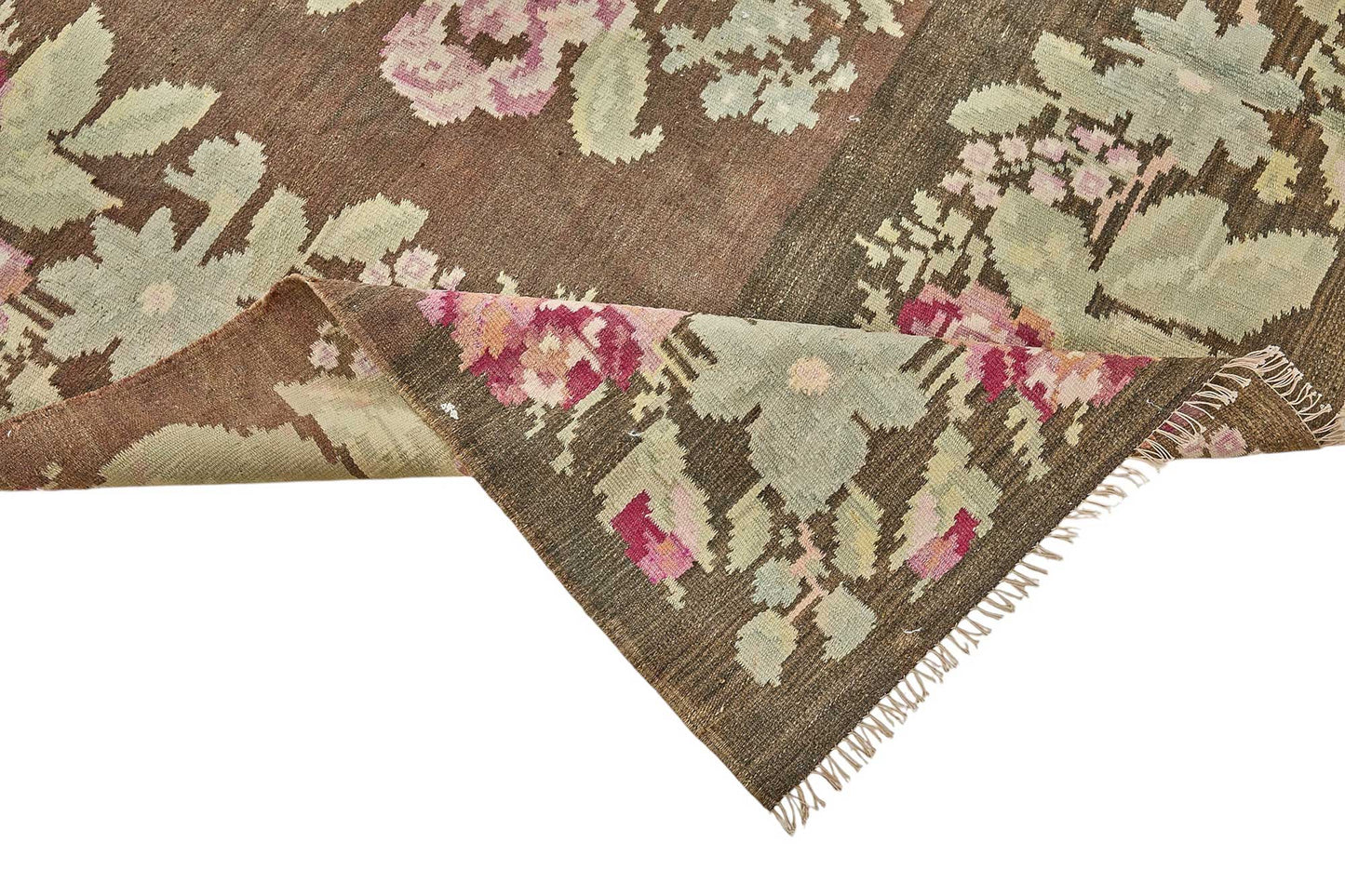 6x11 Brown Vintage Moldovan Kilim Rug - 51345