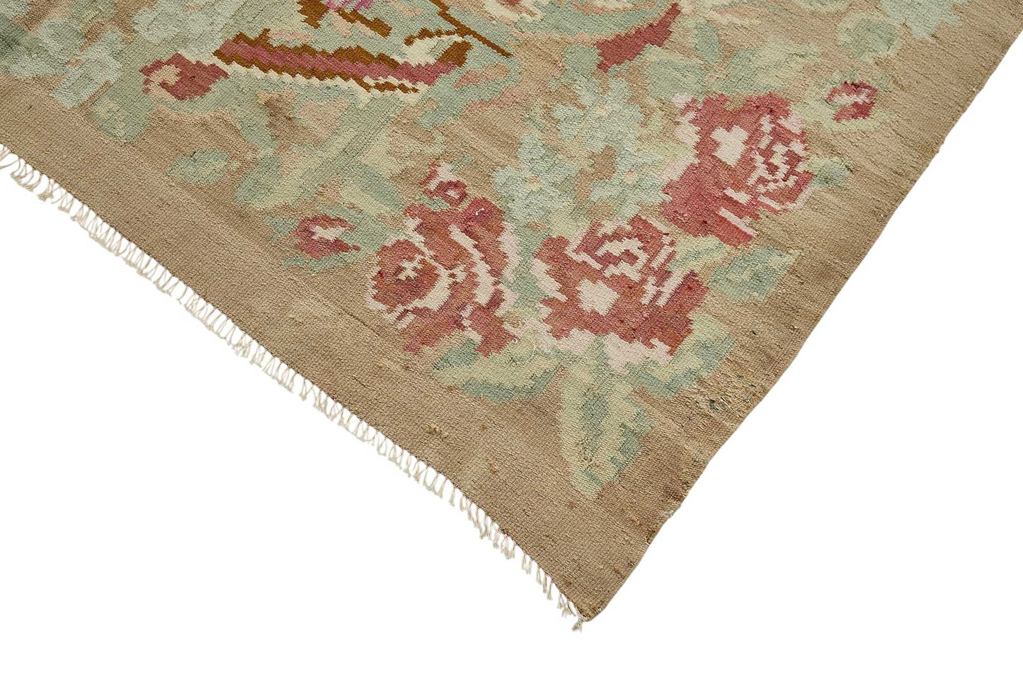 5x9 Brown Vintage Moldovan Kilim Rug - 51349