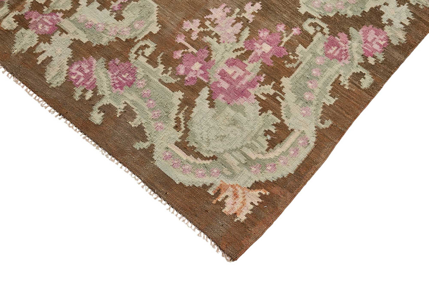5x10 Brown Vintage Moldovan Kilim Rug - 51350