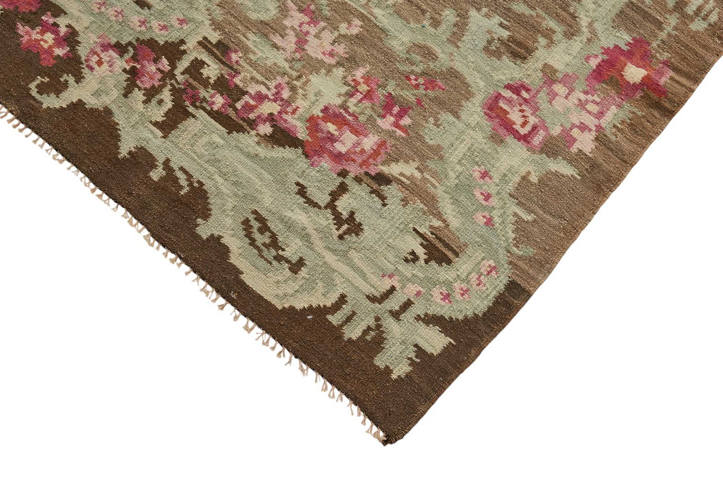 6x10 Brown Vintage Moldovan Kilim Rug - 51352