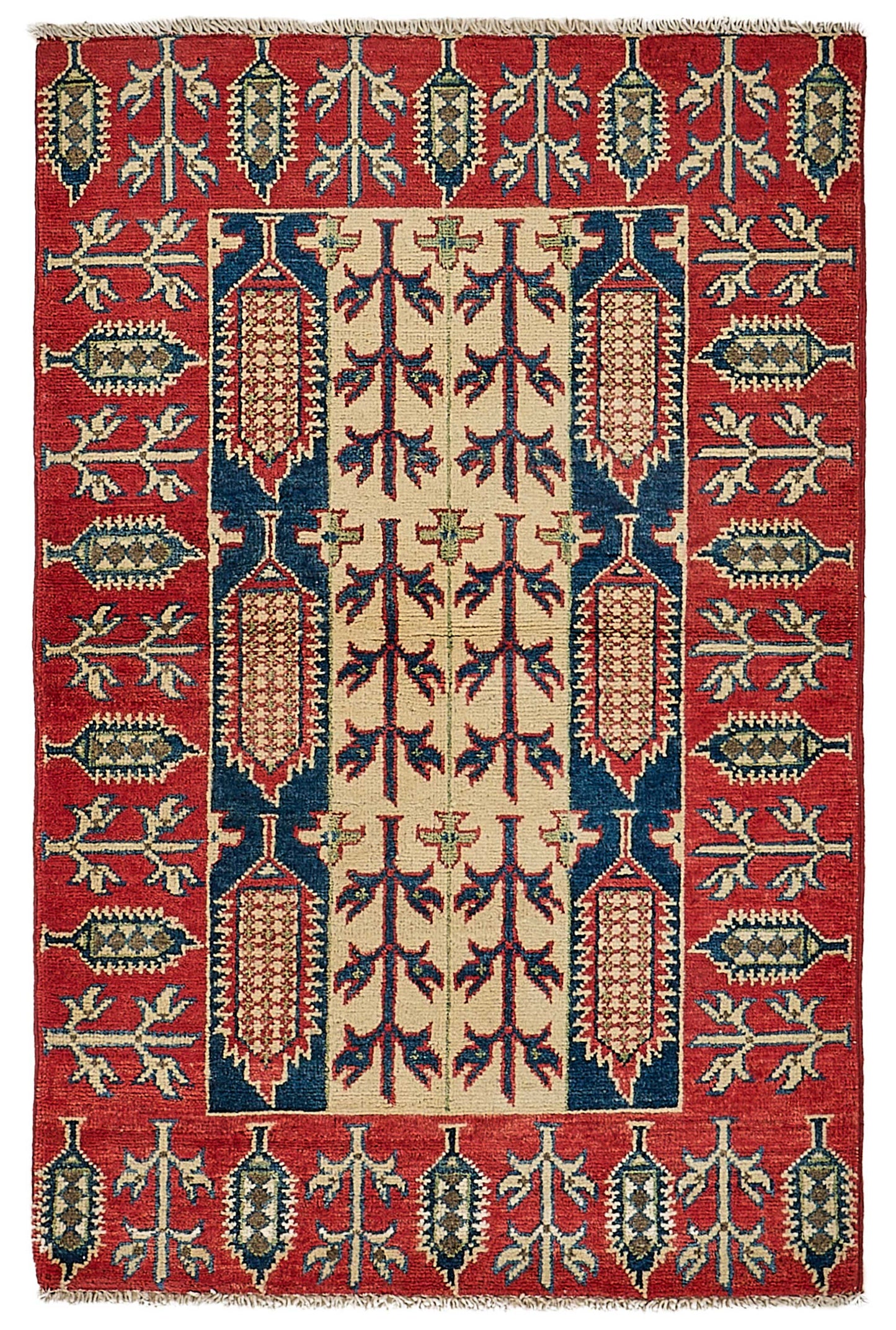 3x4 Red Traditional Tribal Oushak Rug - 51386