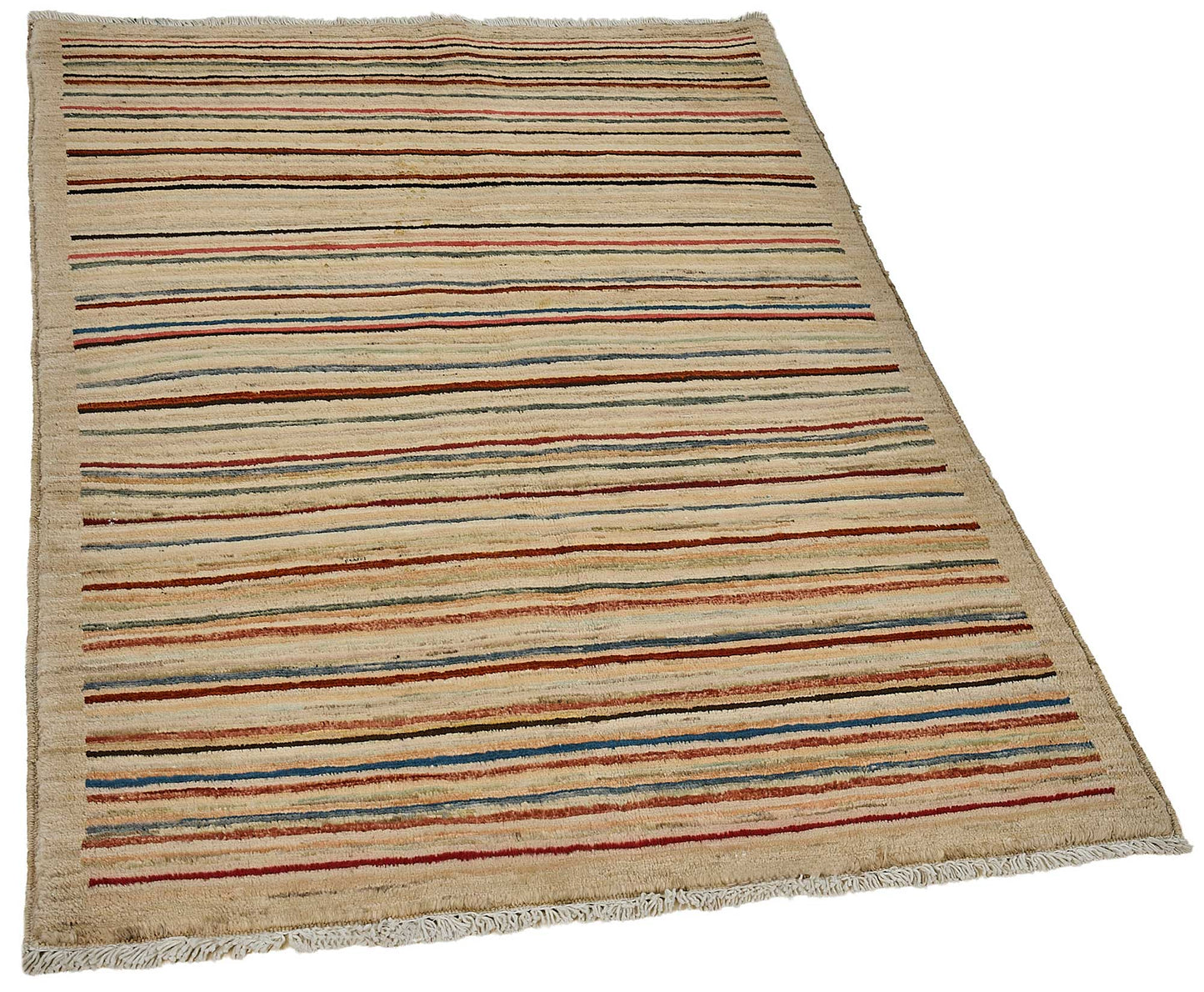 3x5 Beige Modern Striped Oushak Rug - 51387