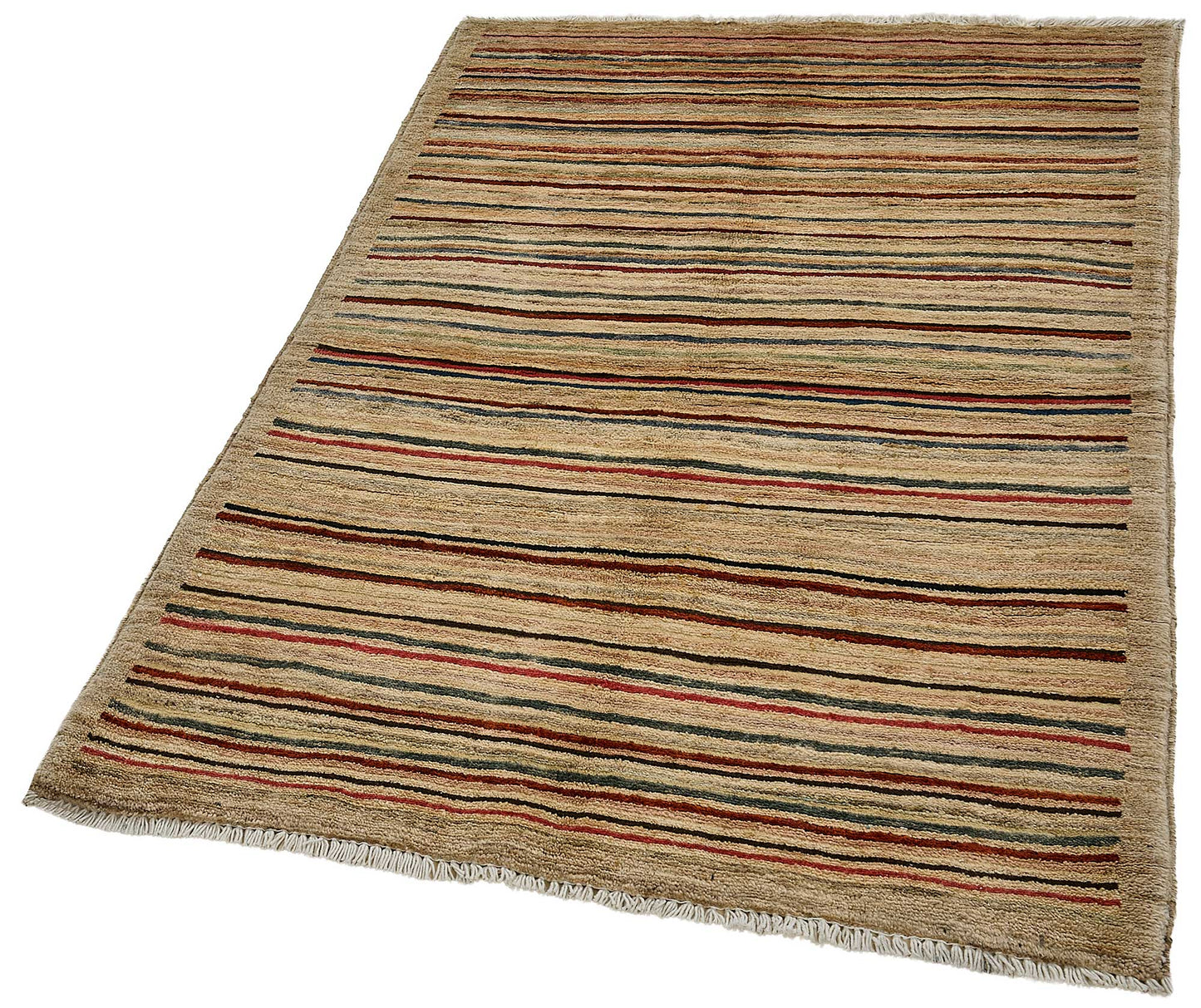 3x5 Beige Modern Striped Oushak Rug - 51387