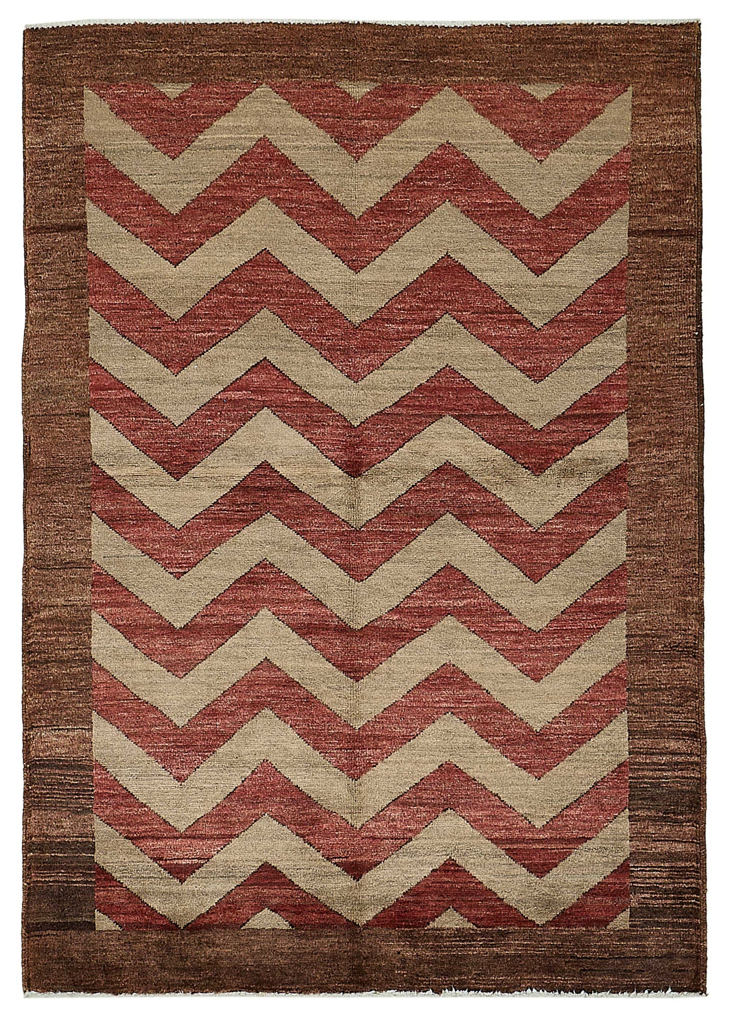 3x5 Brown Handmade Geometric Oushak Rug - 51389