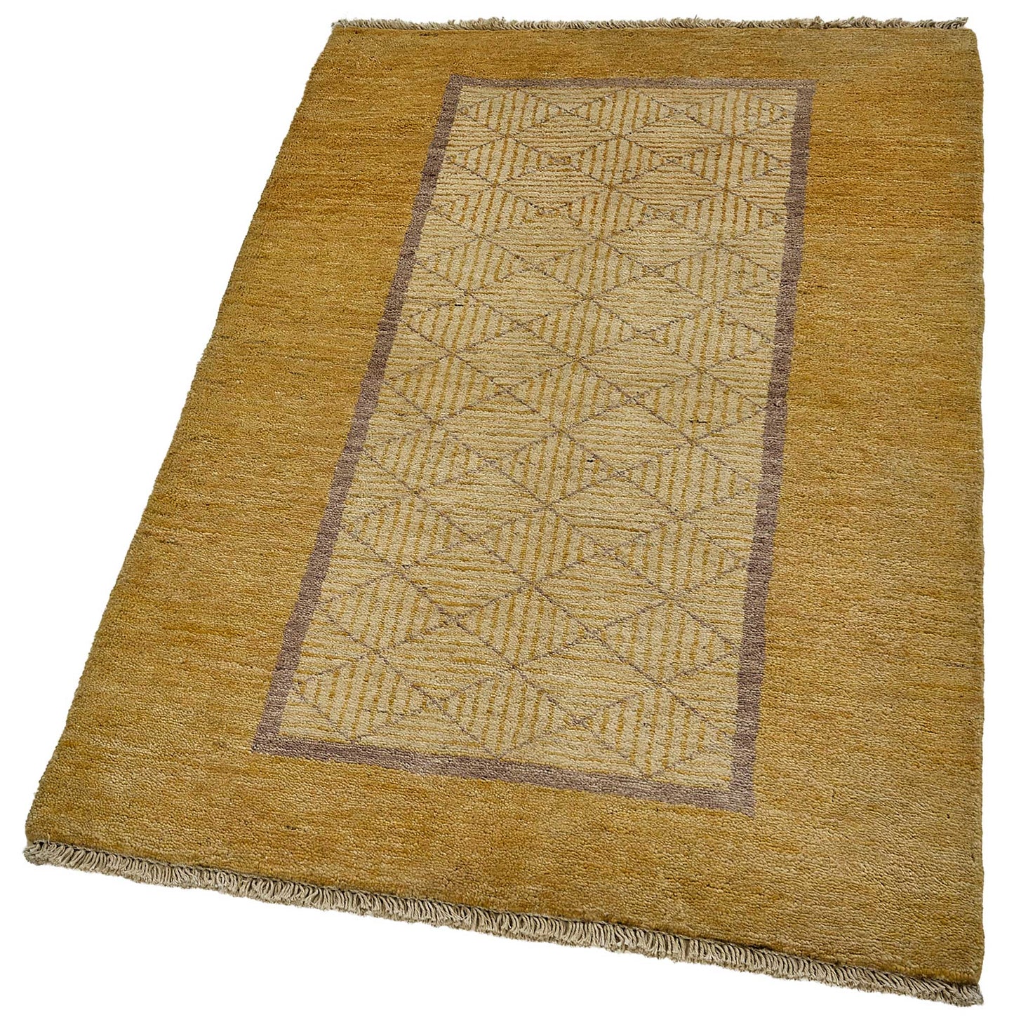 3x4 Beige Geometric Oushak Rug - 51396