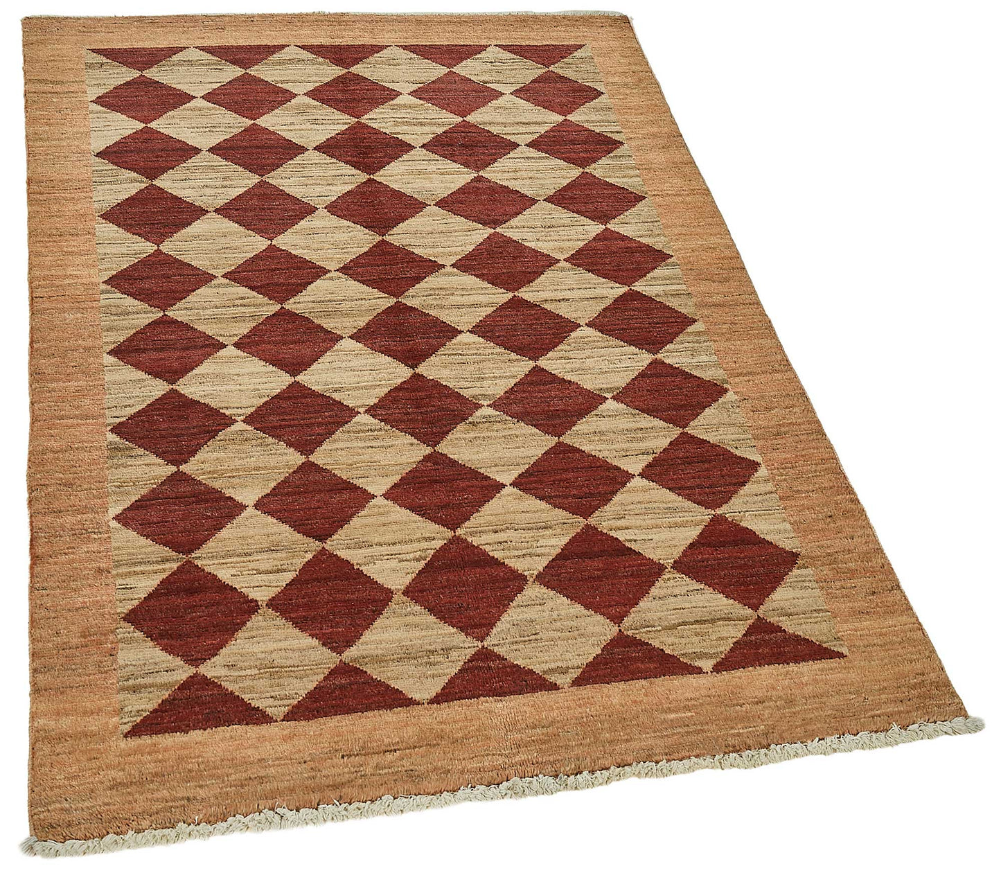 3x5 Beige Handmade Geometric Oushak Rug - 51397