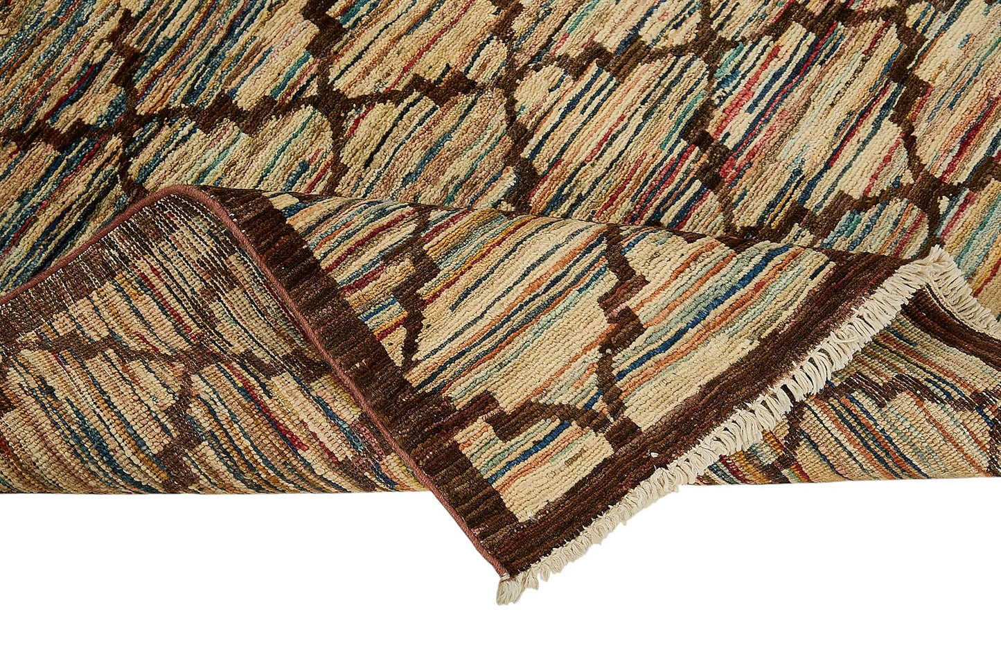 3x5 Beige Tribal Geometric Oushak Rug - 51400