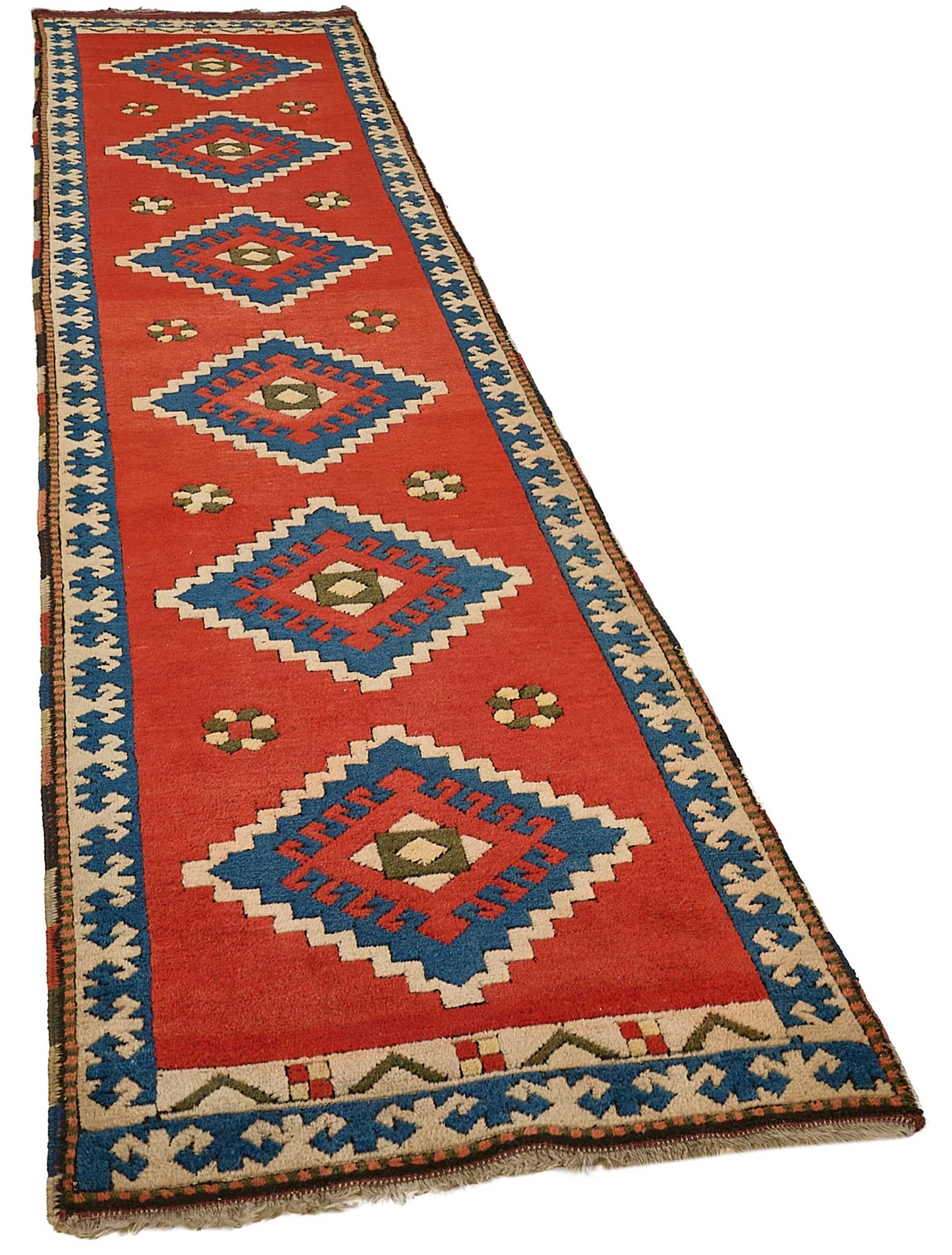 3x11 Red Traditional Medallion Oushak Rug - 51409