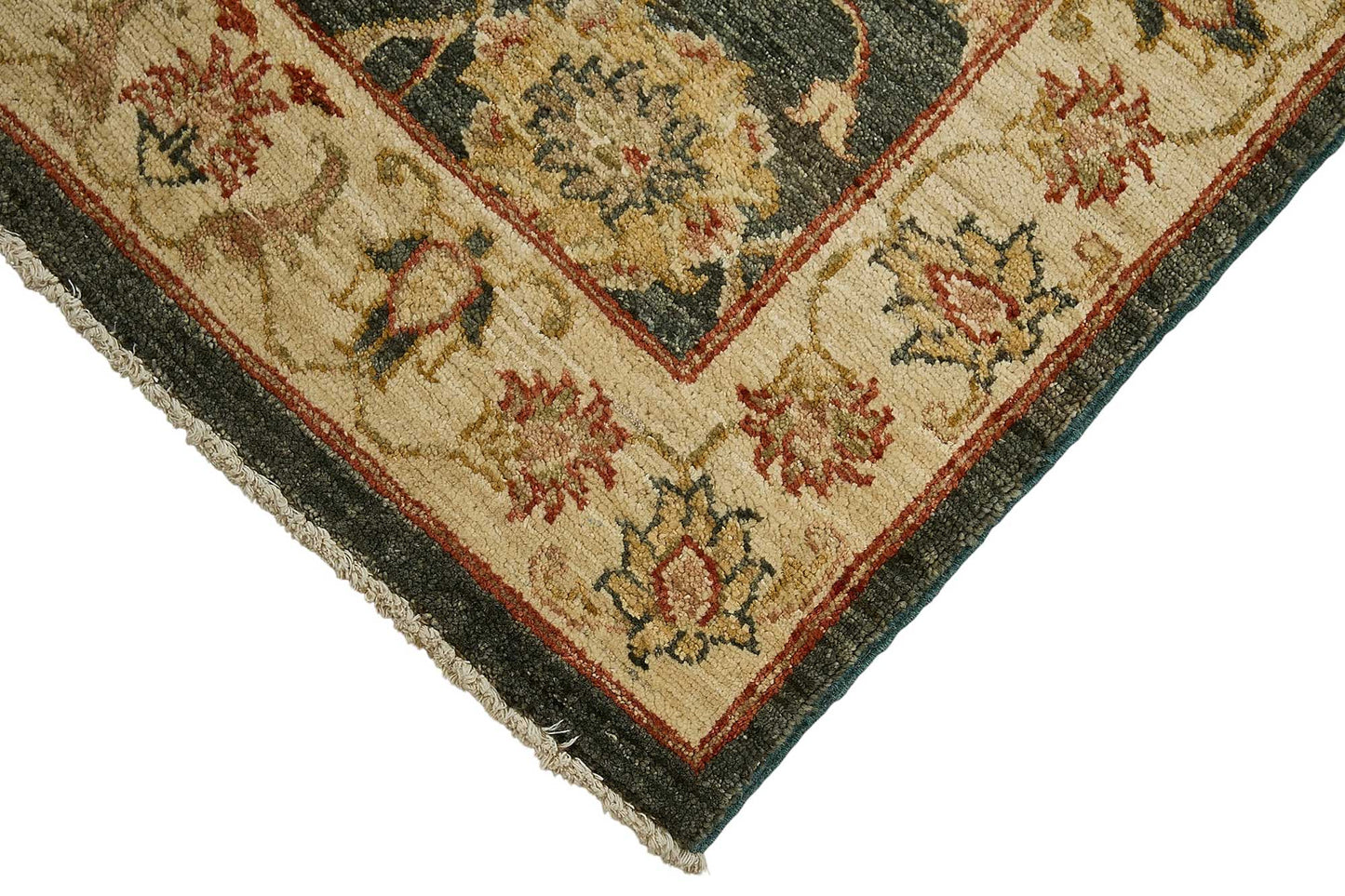 3x10 Beige Traditional Floral Oushak Rug - 51417