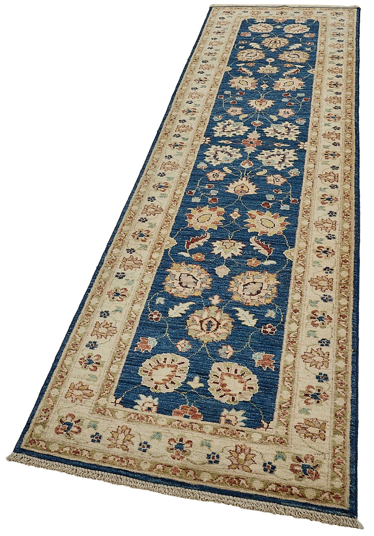 2x10 Beige Handmade Floral Oushak Rug - 51418