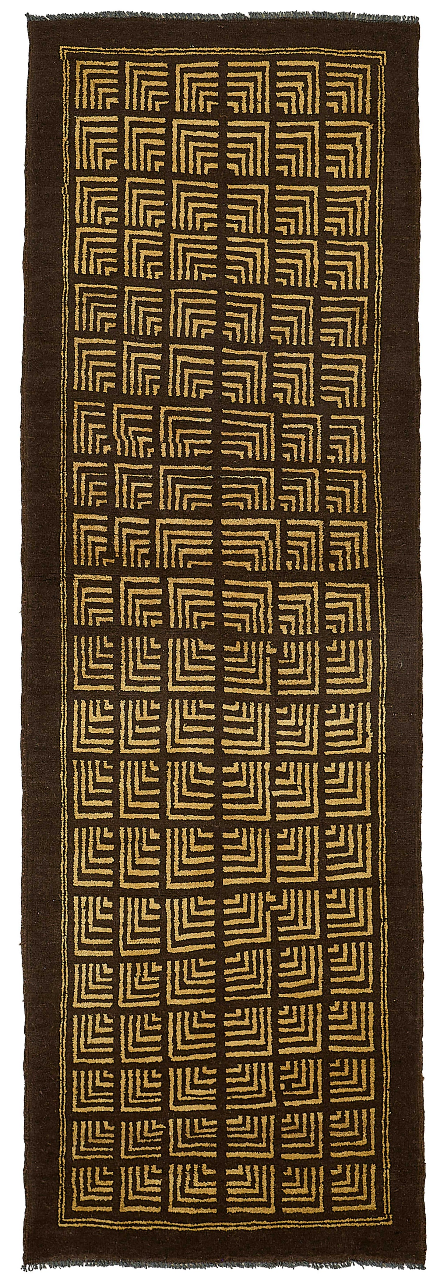 2x8 Brown Traditional Geometric Oushak Rug - 51422