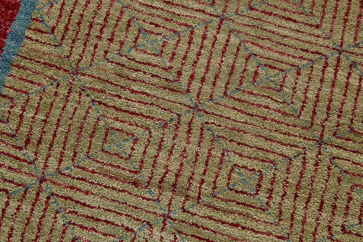 2x8 Beige Contemporary Geometric Oushak Rug - 51455