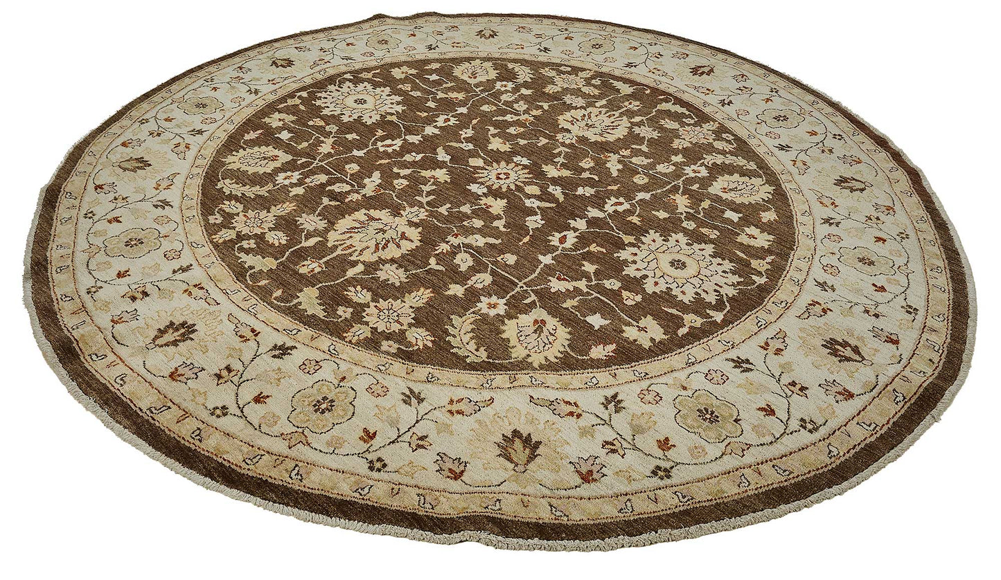 8x8 Beige Handmade Floral Oushak Rug - 51458
