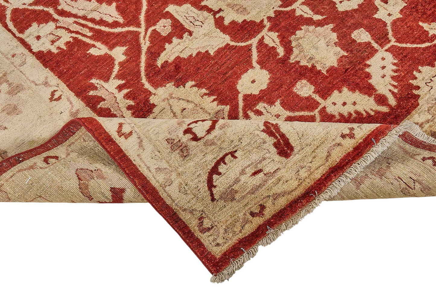 7x10 Red Traditional Floral Oushak Rug - 51469
