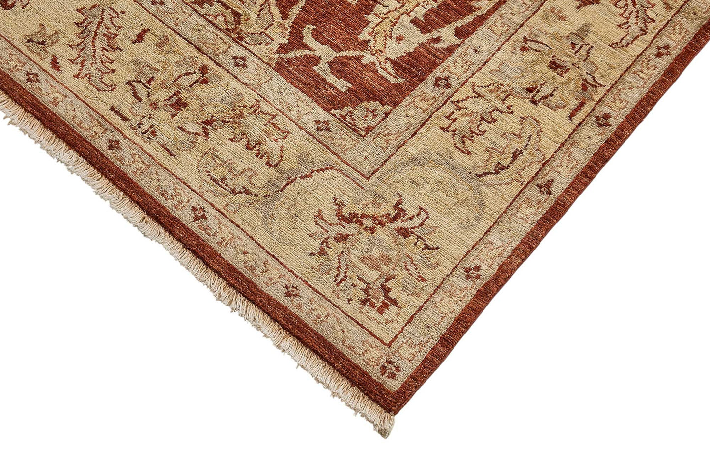 6x9 Red Handmade Floral Oushak Rug - 51474