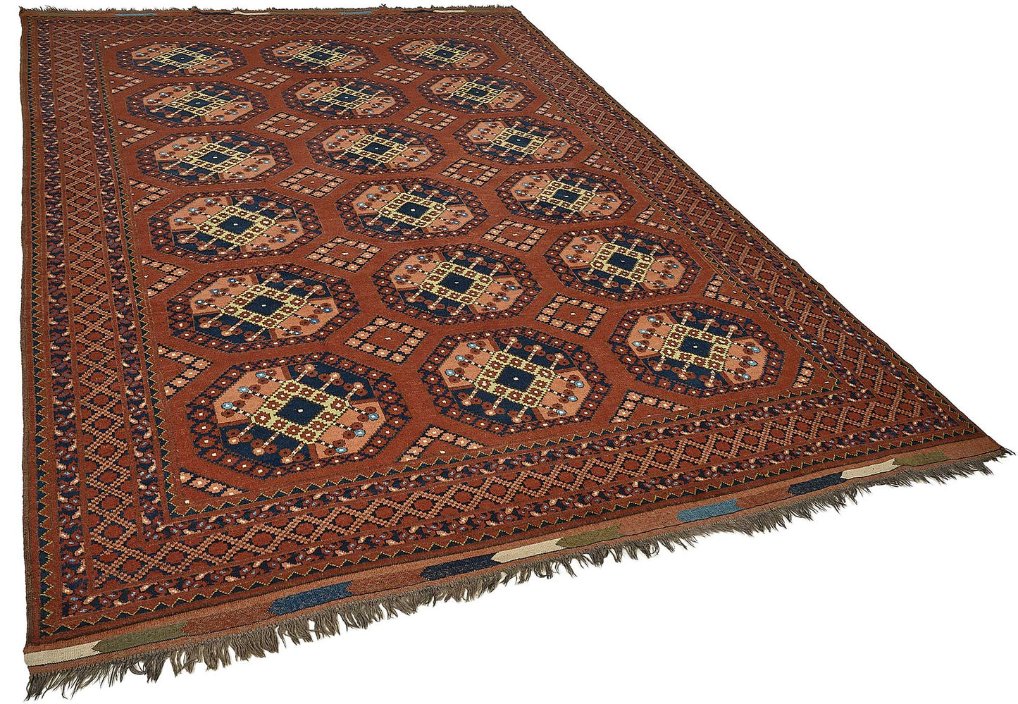7x10 Red Tribal Geometric Oushak Rug - 51476