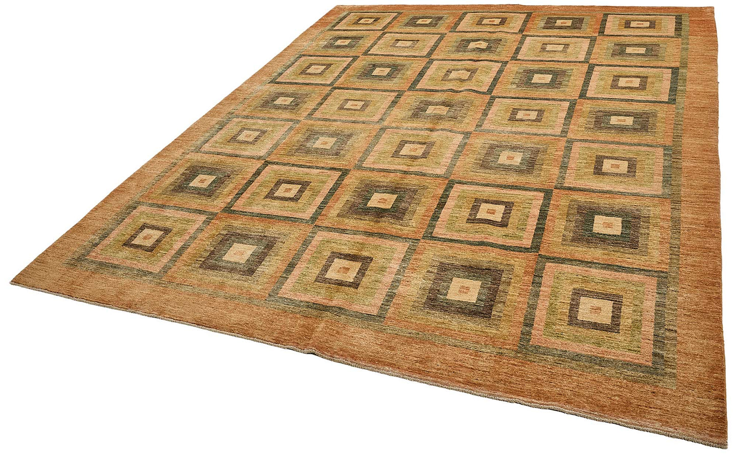 9x12 Beige Traditional Geometric Oushak Rug - 51478