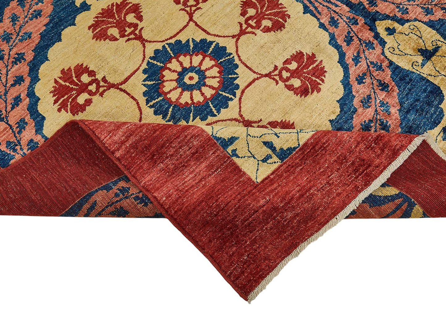8x11 Red Floral Medallion Oushak Rug - 51484