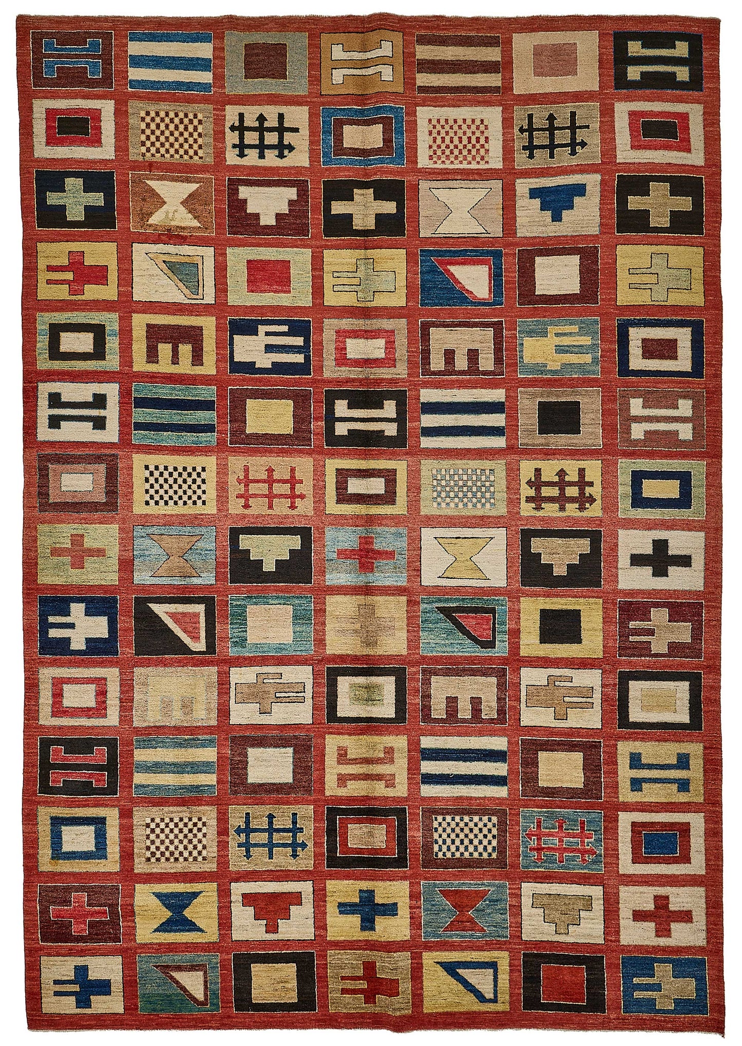 8x12 Red Traditional Geometric Oushak Rug - 51490