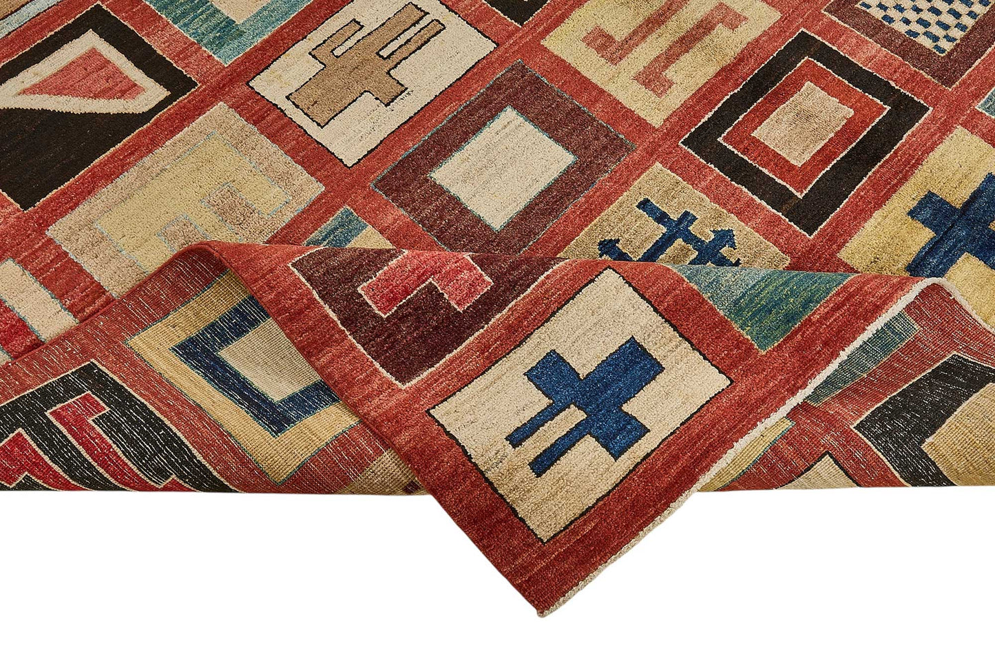 8x12 Red Traditional Geometric Oushak Rug - 51490