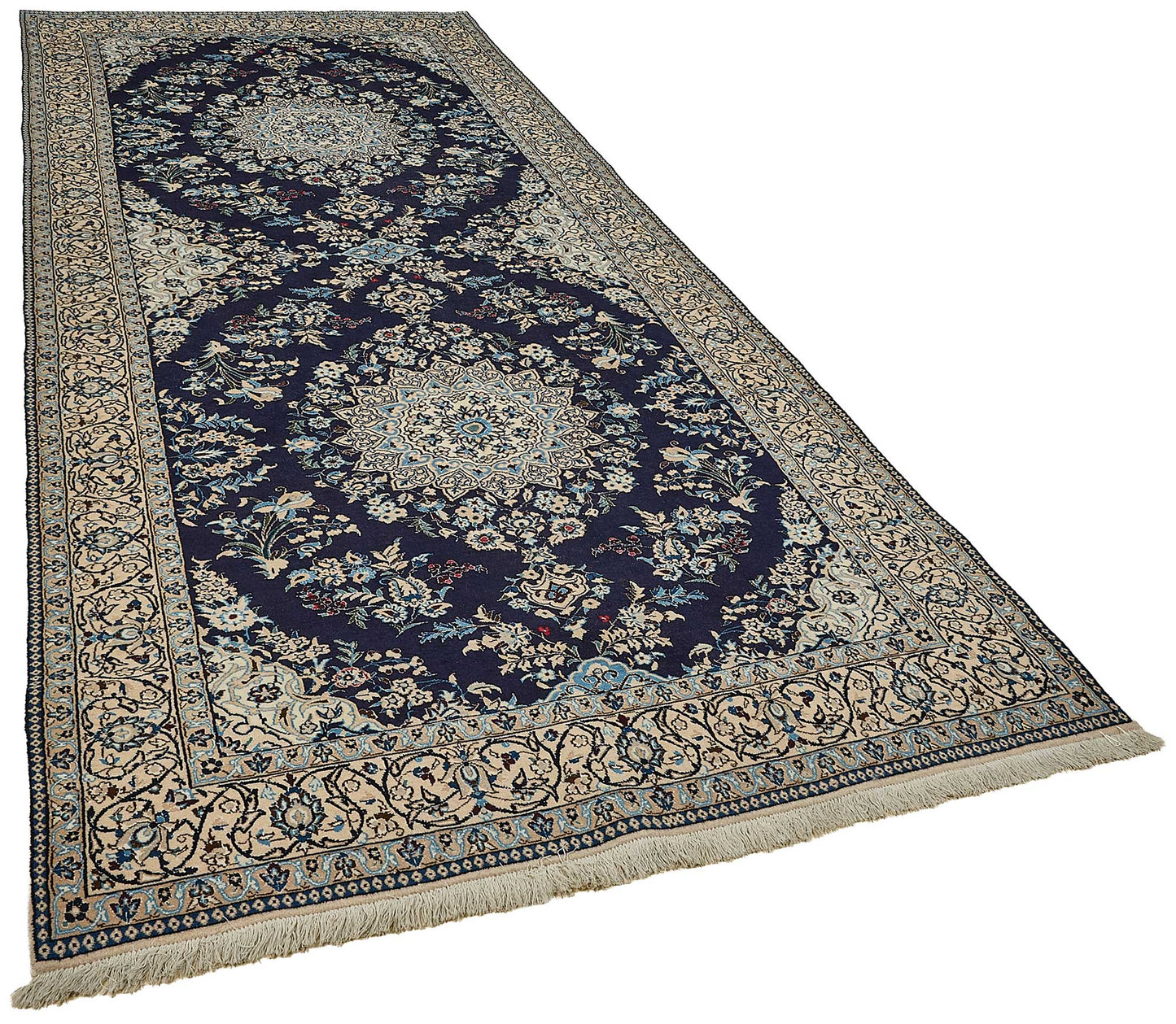 5x12 Blue Handmade Floral Medallion Oushak Rug - 51493