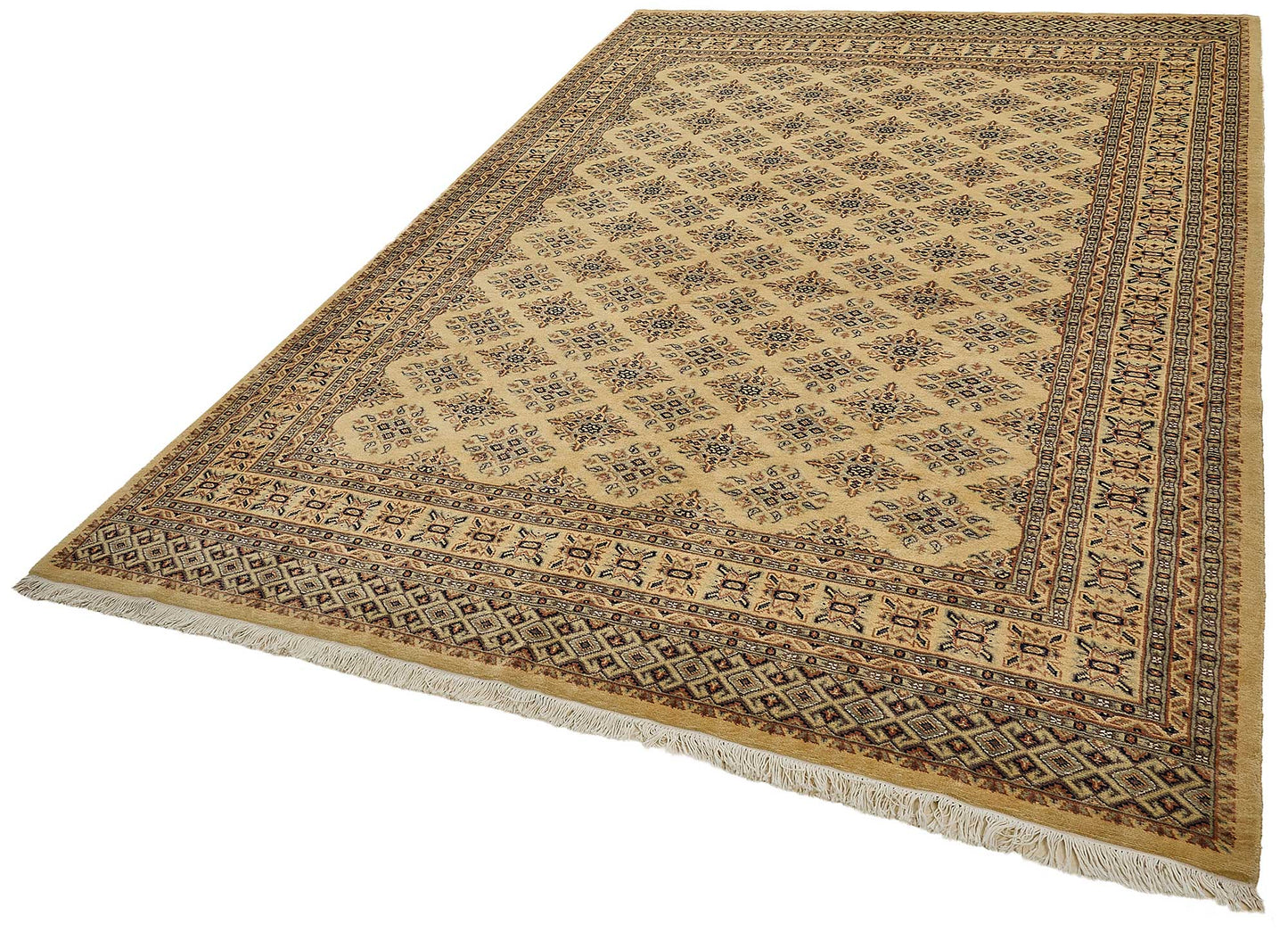 7x10 Beige Traditional Geometric Oushak Rug - 51494
