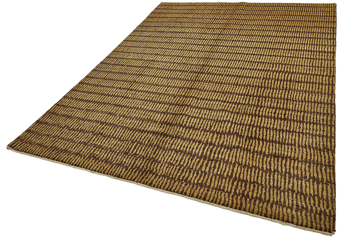 7x10 Beige Striped Oushak Rug - 51496