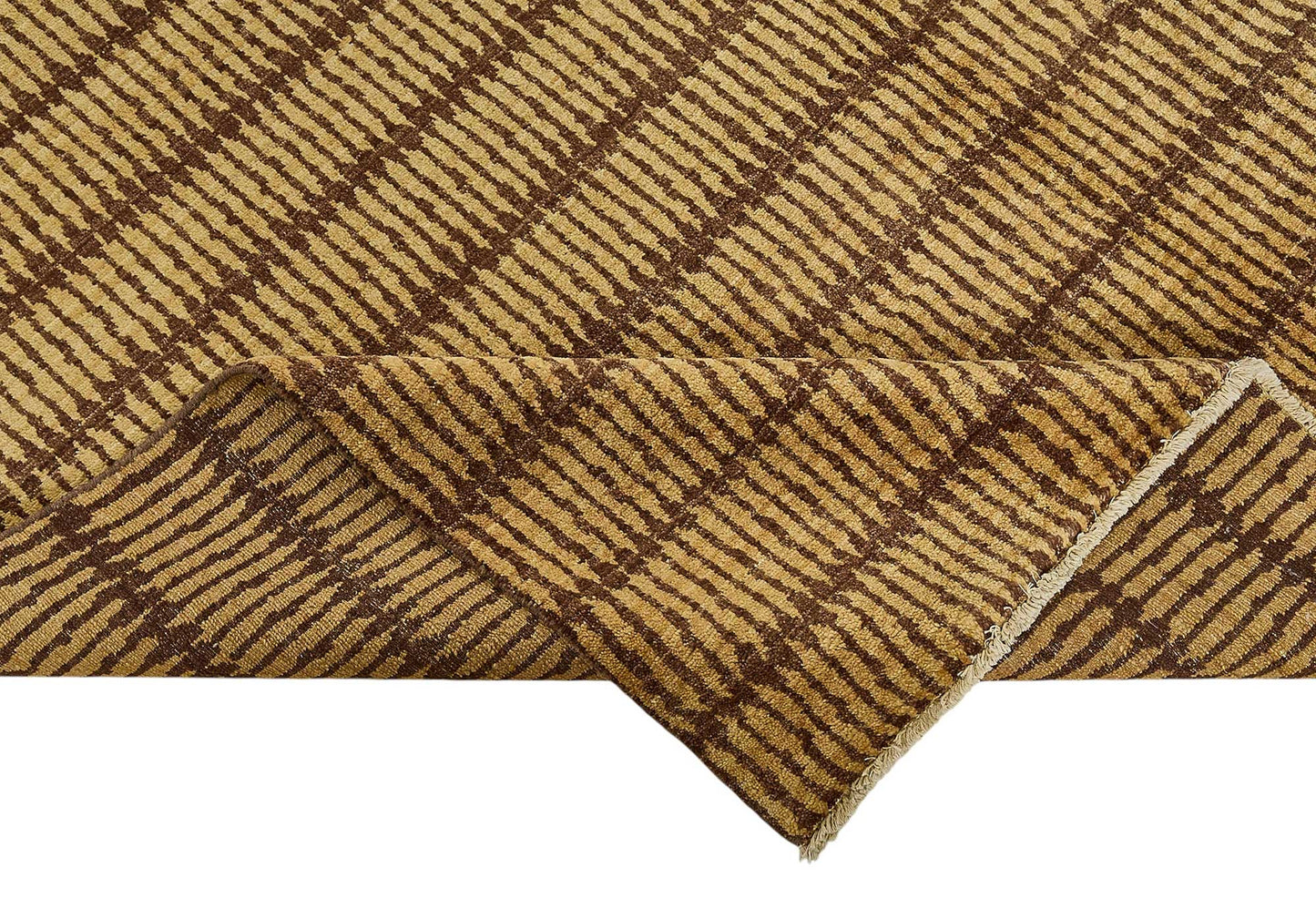 7x10 Beige Striped Oushak Rug - 51496