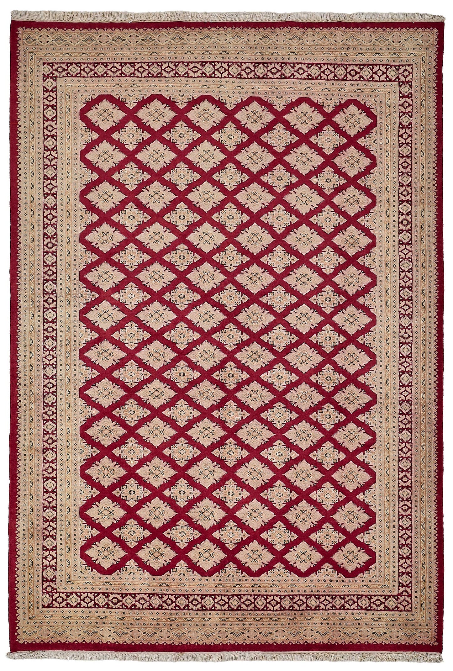 7x10 Red Handmade Geometric Oushak Rug - 51501