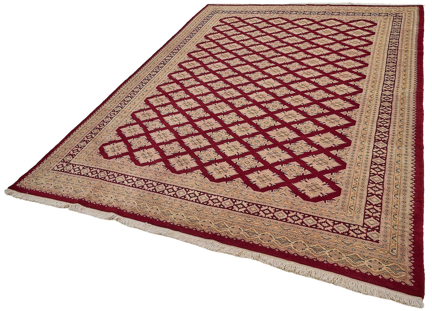 7x10 Red Handmade Geometric Oushak Rug - 51501